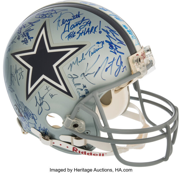 1995/96 Dallas Cowboys Super Bowl XXX Team Signed Helmet with COA (Lot 1215  - Single-Owner Sports Memorabilia CollectionOct 26, 2018, 1:00pm)