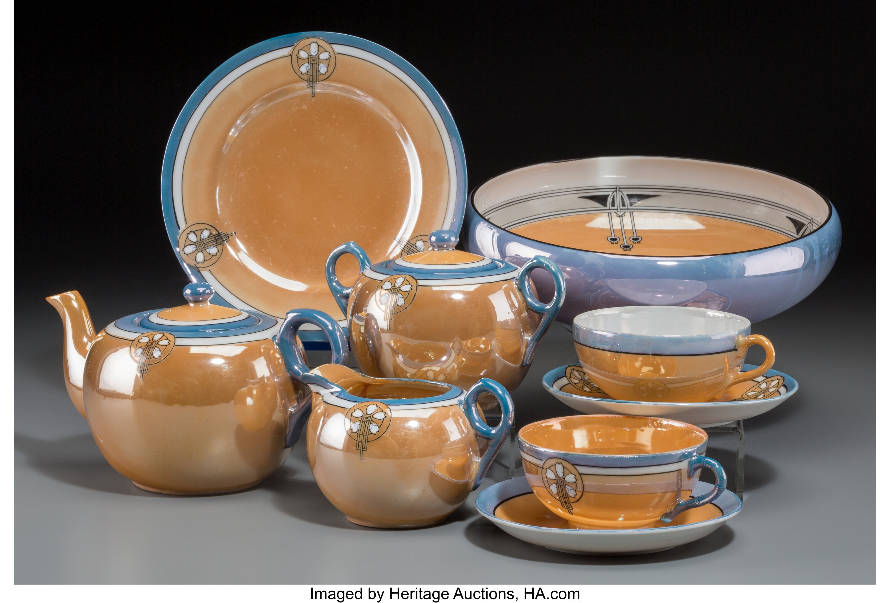 A Twenty Four Piece Assembled Japanese Lustreware Ceramic Tea Lot 654 Heritage Auctions