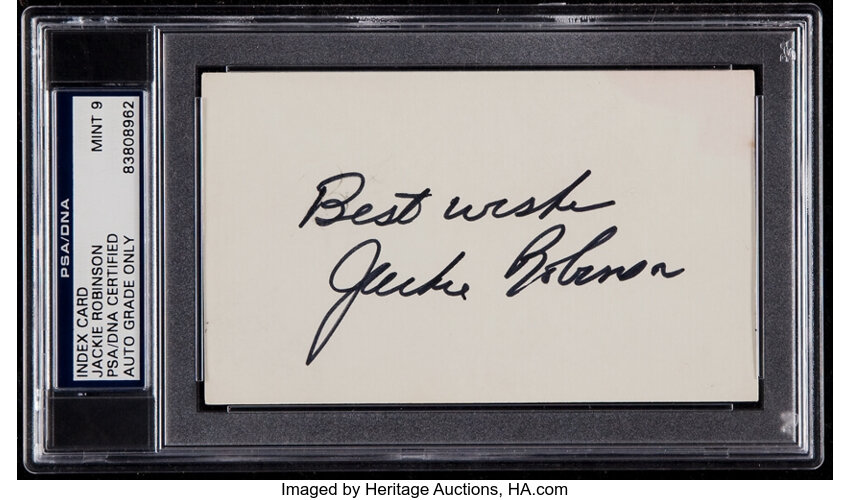 Jackie Robinson Signed Photograph - PSA MINT 9