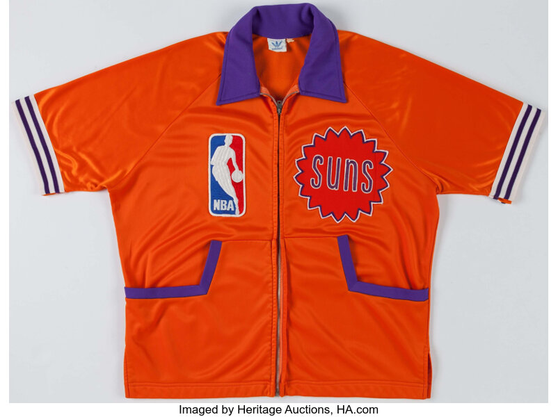 Circa 1980's Game Worn Phoenix Suns Warm Up Jacket.  Basketball, Lot  #41194