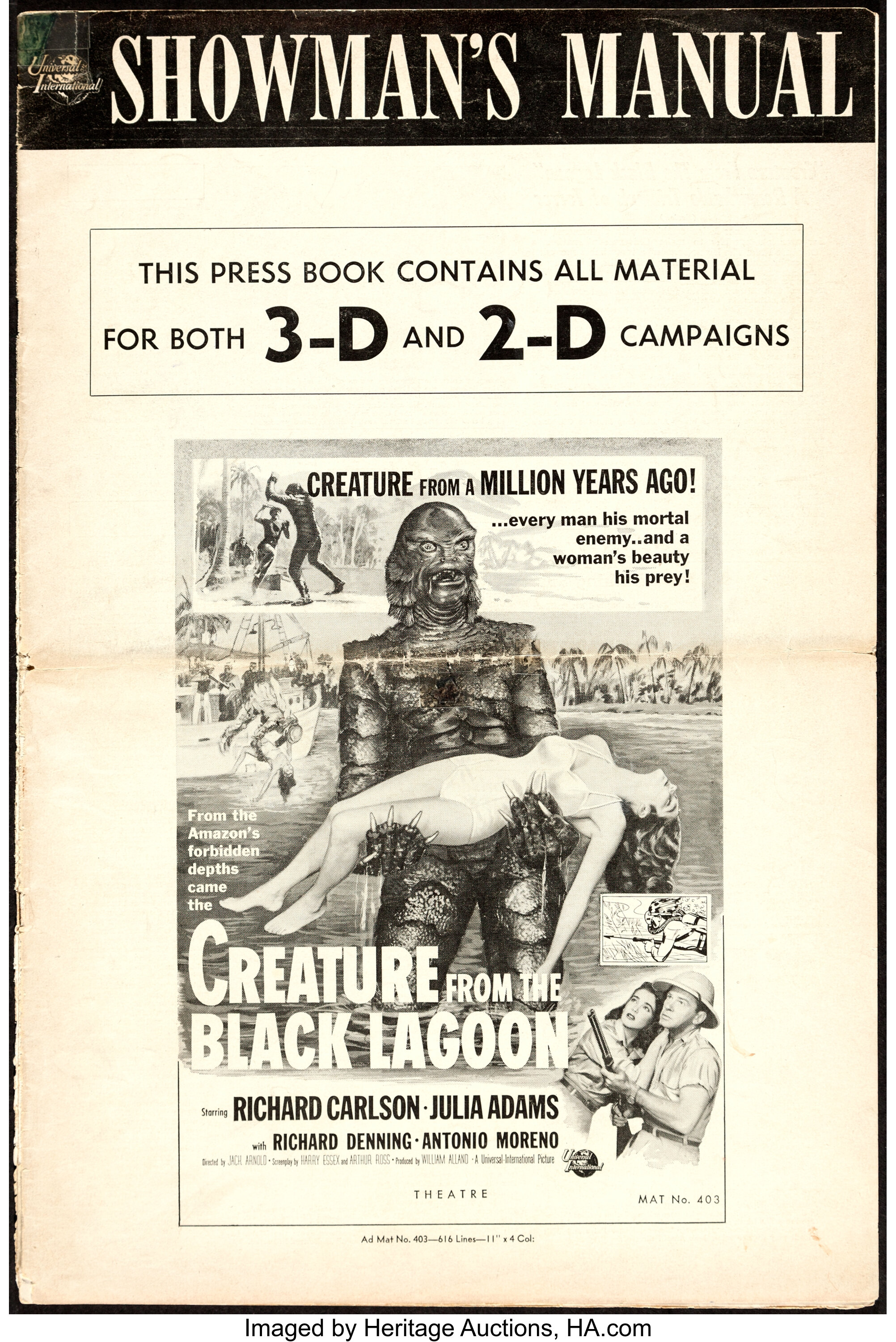 Creature From The Black Lagoon Universal International 1954 Lot Heritage Auctions