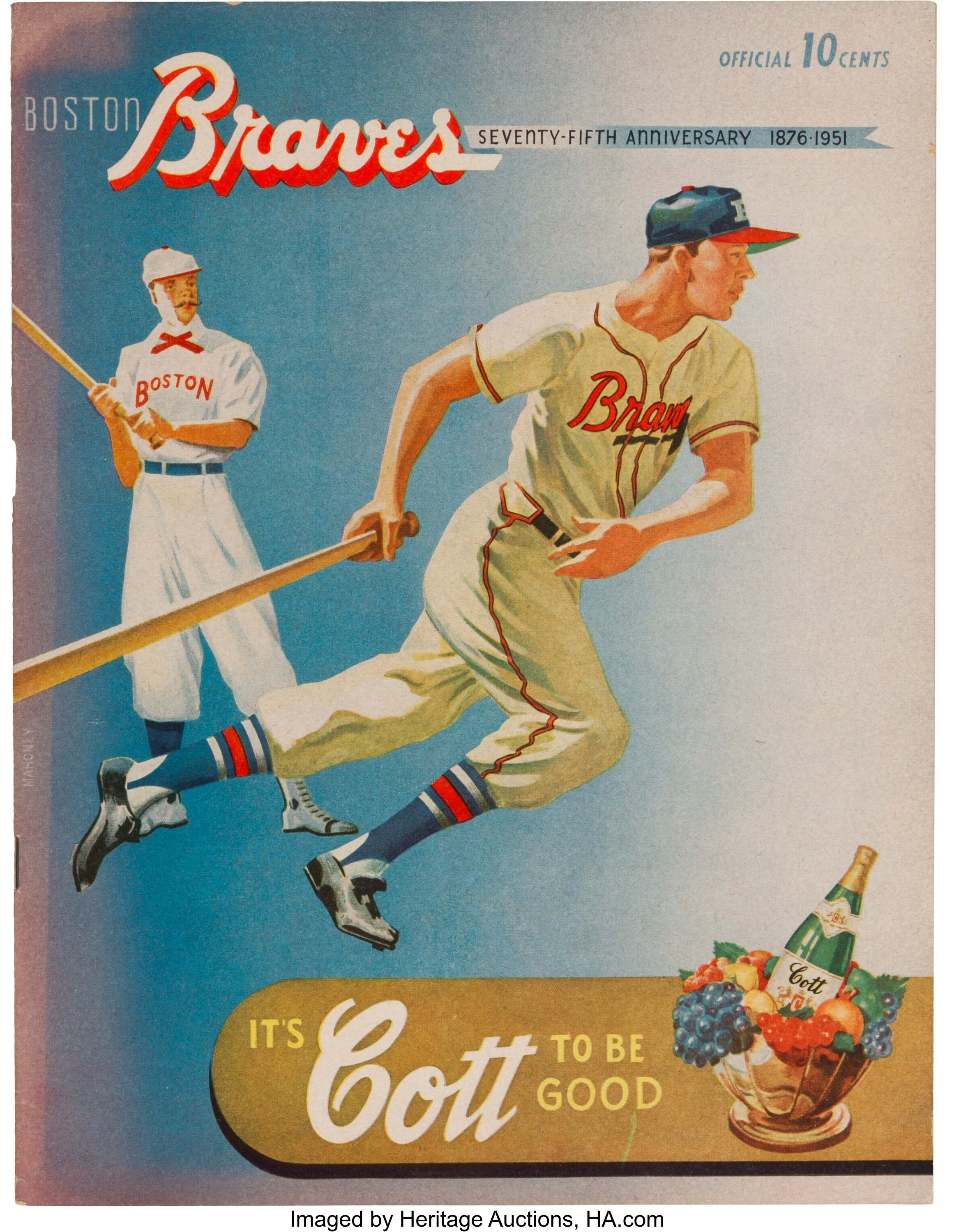 1951 Boston Braves v Phillies Program Unscored Braves Field Ex+