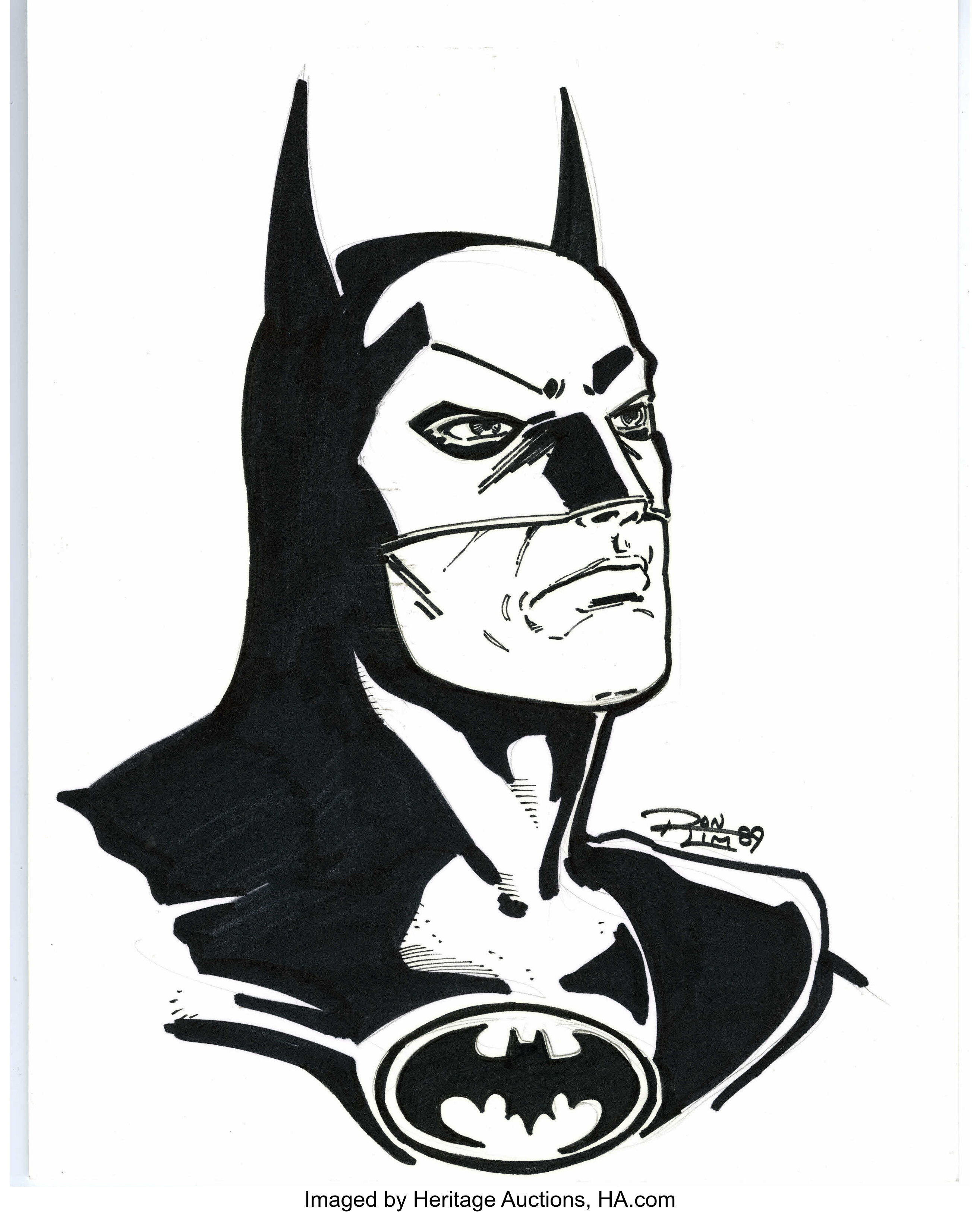 Ron Lim - Batman Sketch Original Art (1989). The Darknight | Lot #17619 |  Heritage Auctions