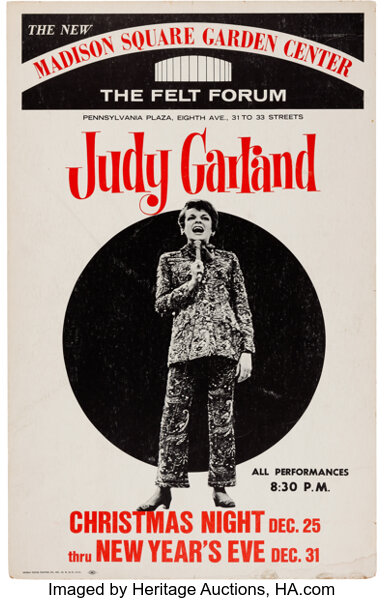 Judy Garland Felt Forum Madison Square Garden Concert Poster Lot