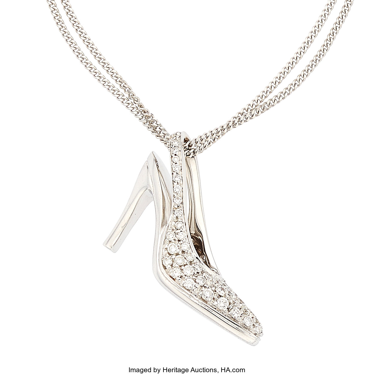 Diamond, White Gold Pendant-Necklace. ... Estate Jewelry Pendants | Lot ...