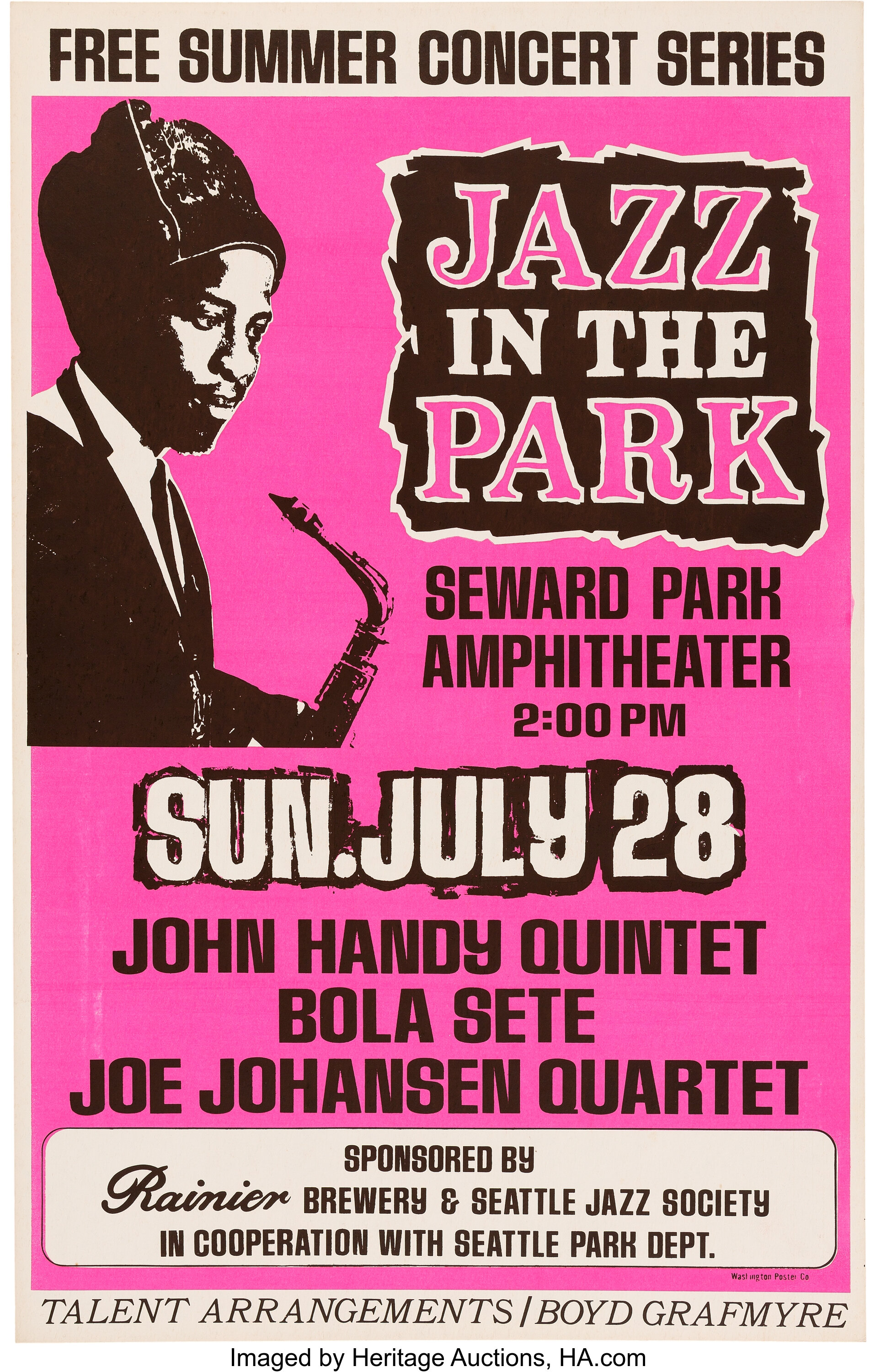 John Handy Quintet/Bola Sete Jazz In The Park Concert Poster