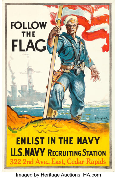 World War I Propaganda U S Navy 1917 Navy Recruitment Poster