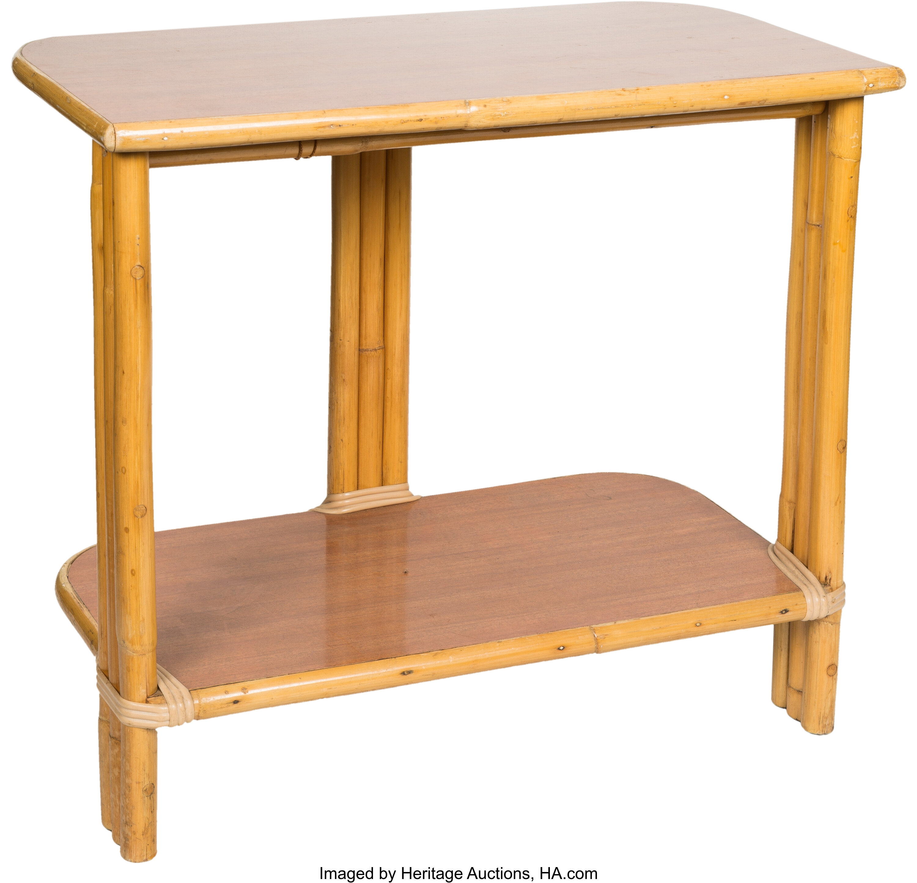A Paul Frankl For Ritts Tropitan Bamboo Side Table 24 1 2 X 21 X
