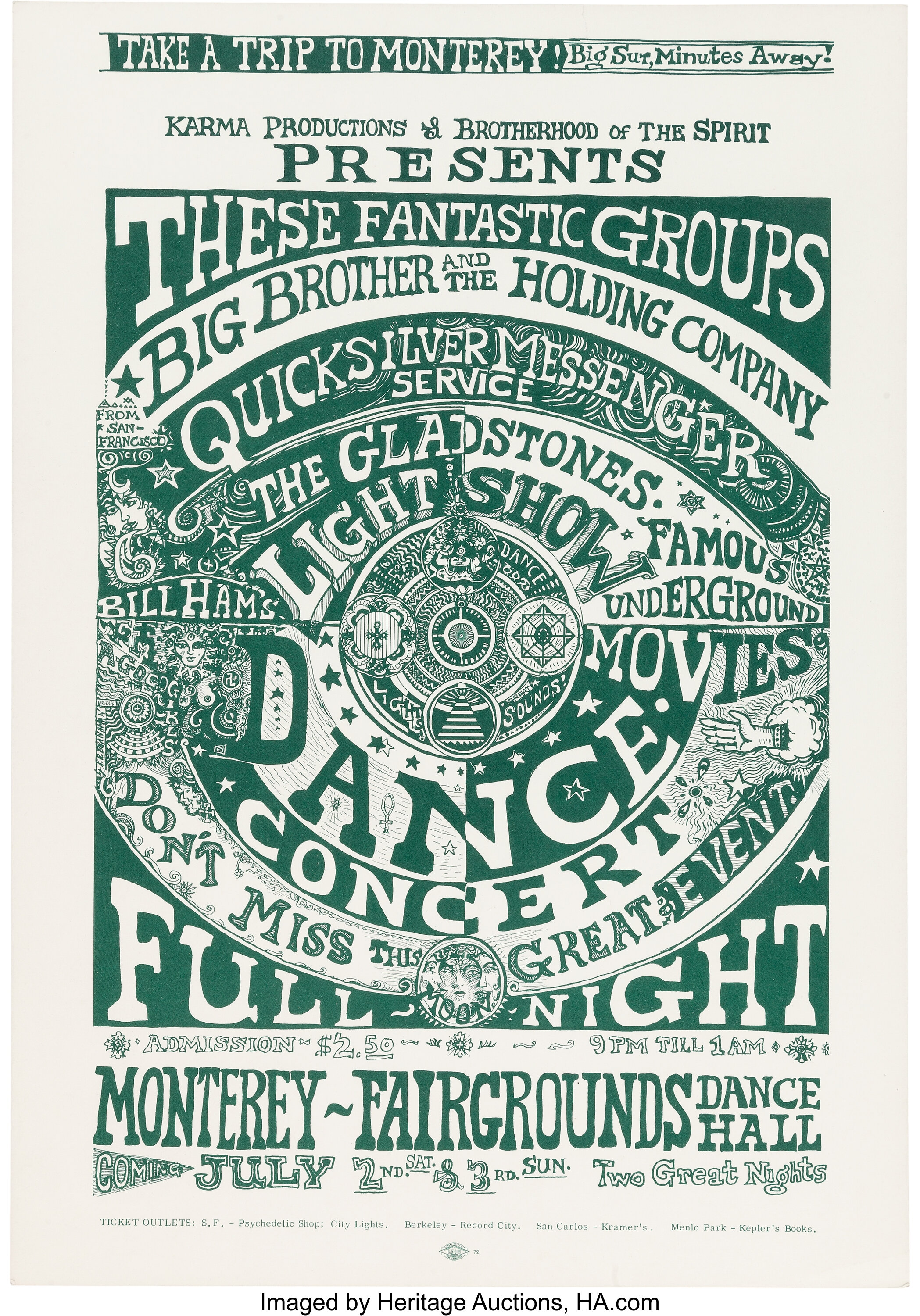 Big Brother & the Holding Company Monterey Fairgrounds Concert | Lot ...