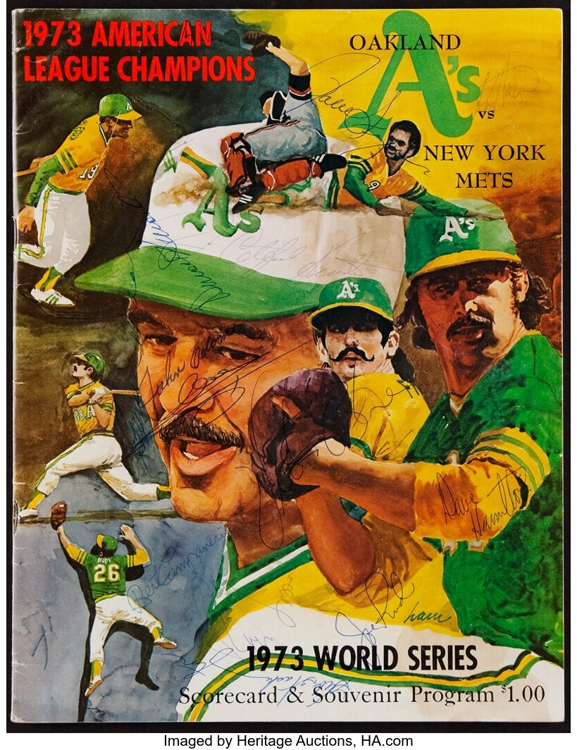 1973 Topps #210 World Series Summary World Champions. VG Oakland Athletics  - Under the Radar Sports