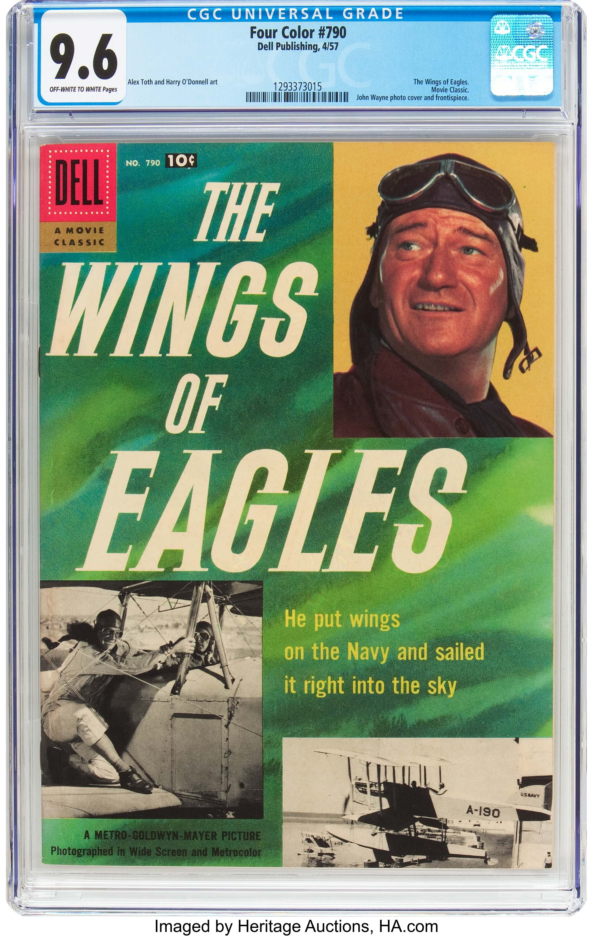 Four Color 790 The Wings Of Eagles Dell 1957 Cgc Nm 9 6 Lot 14366 Heritage Auctions