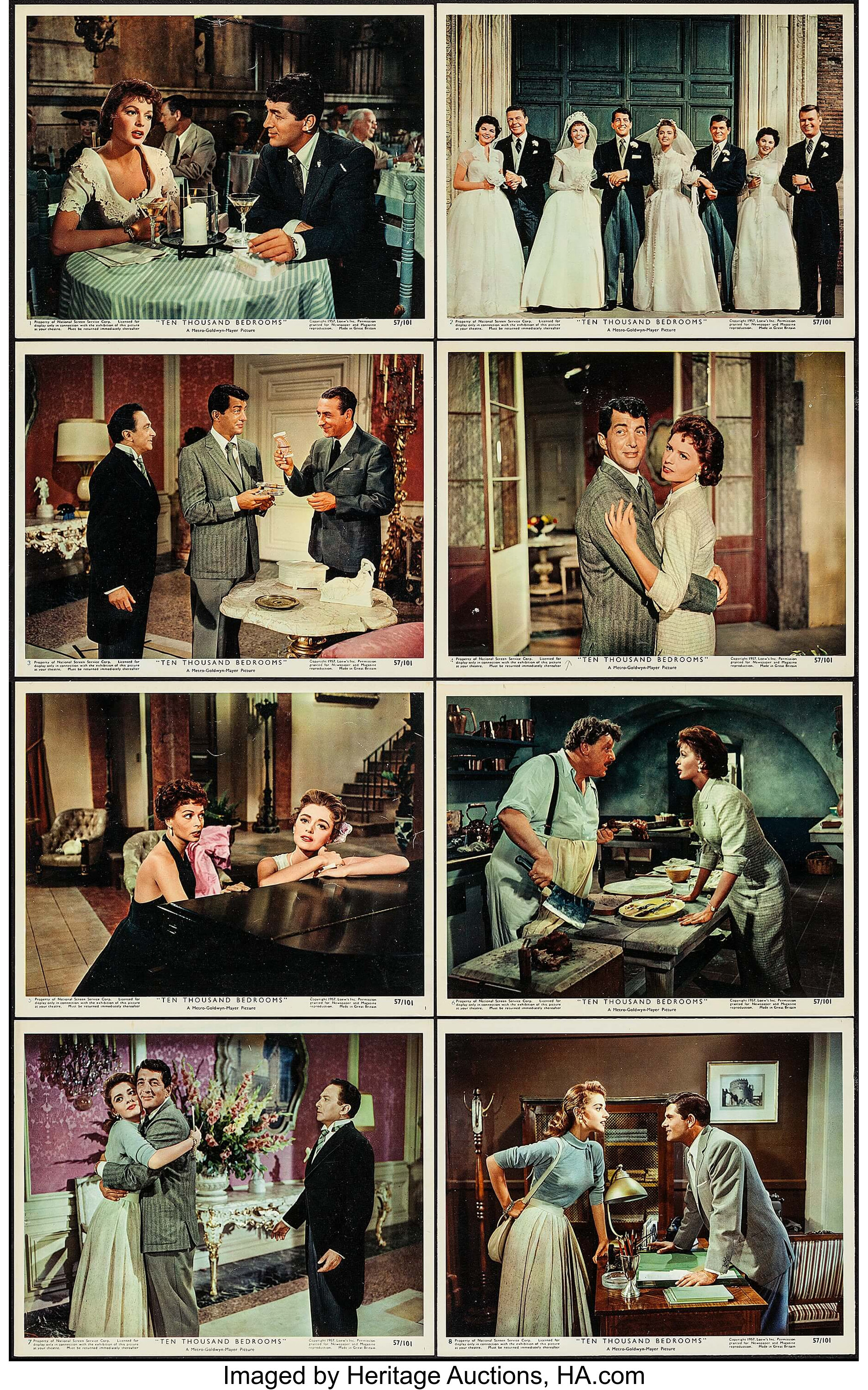 Ten Thousand Bedrooms Mgm 1957 Color Photo Set Of 12