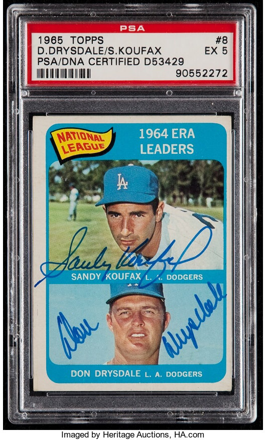 1964 Topps Sandy Koufax 3 Los Angeles Dodgers Autographed 