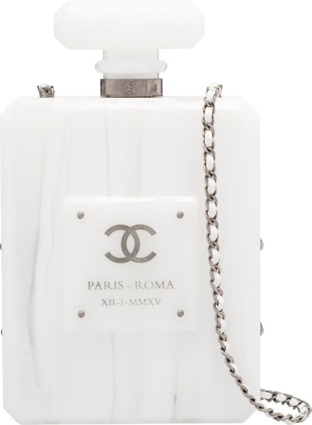 Chanel Clear Plexiglass Perfume Bottle Minaudiere Shoulder Bag in 2023