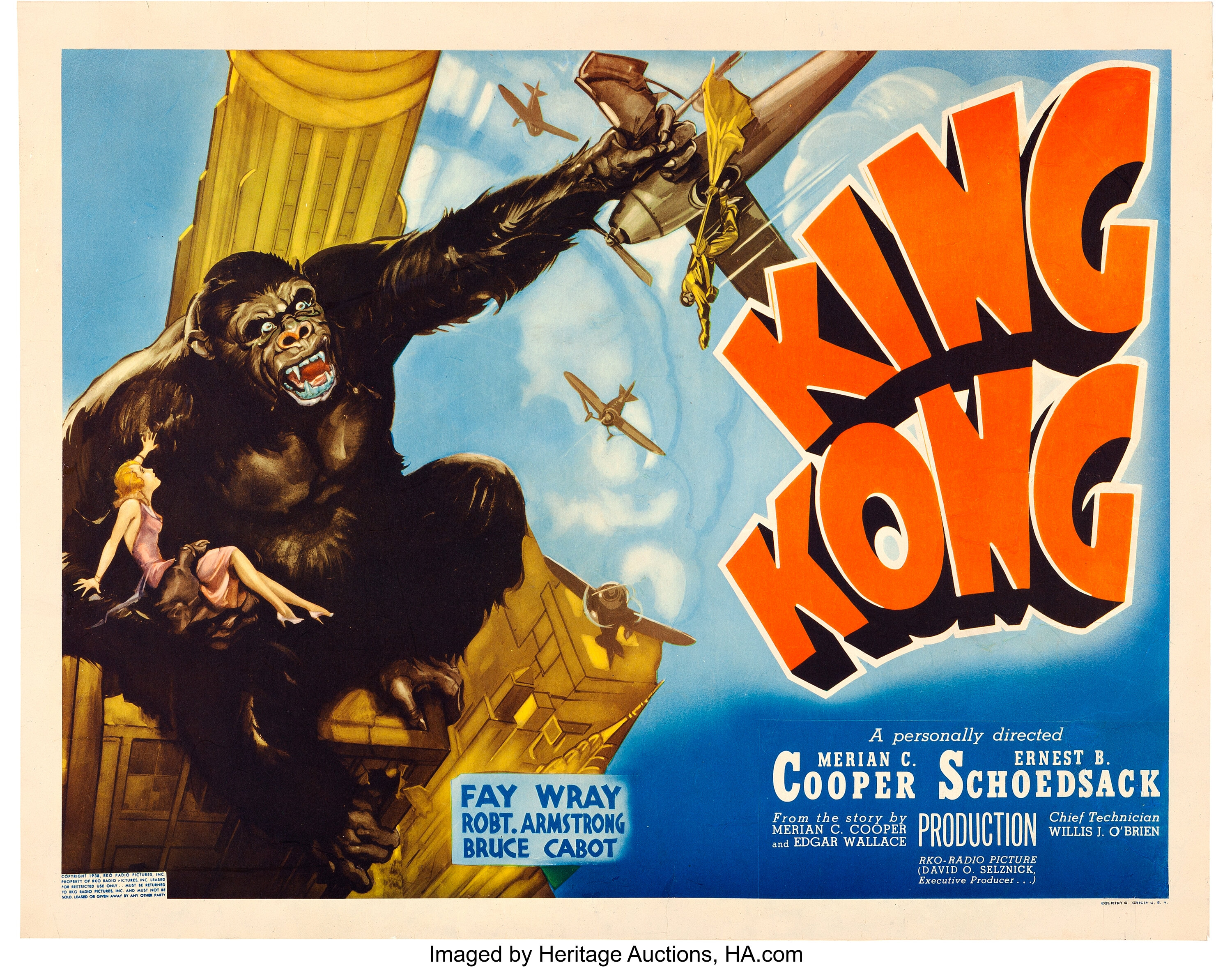 King Kong (RKO, R-1938). Half Sheet (22" X 28").. Movie Posters