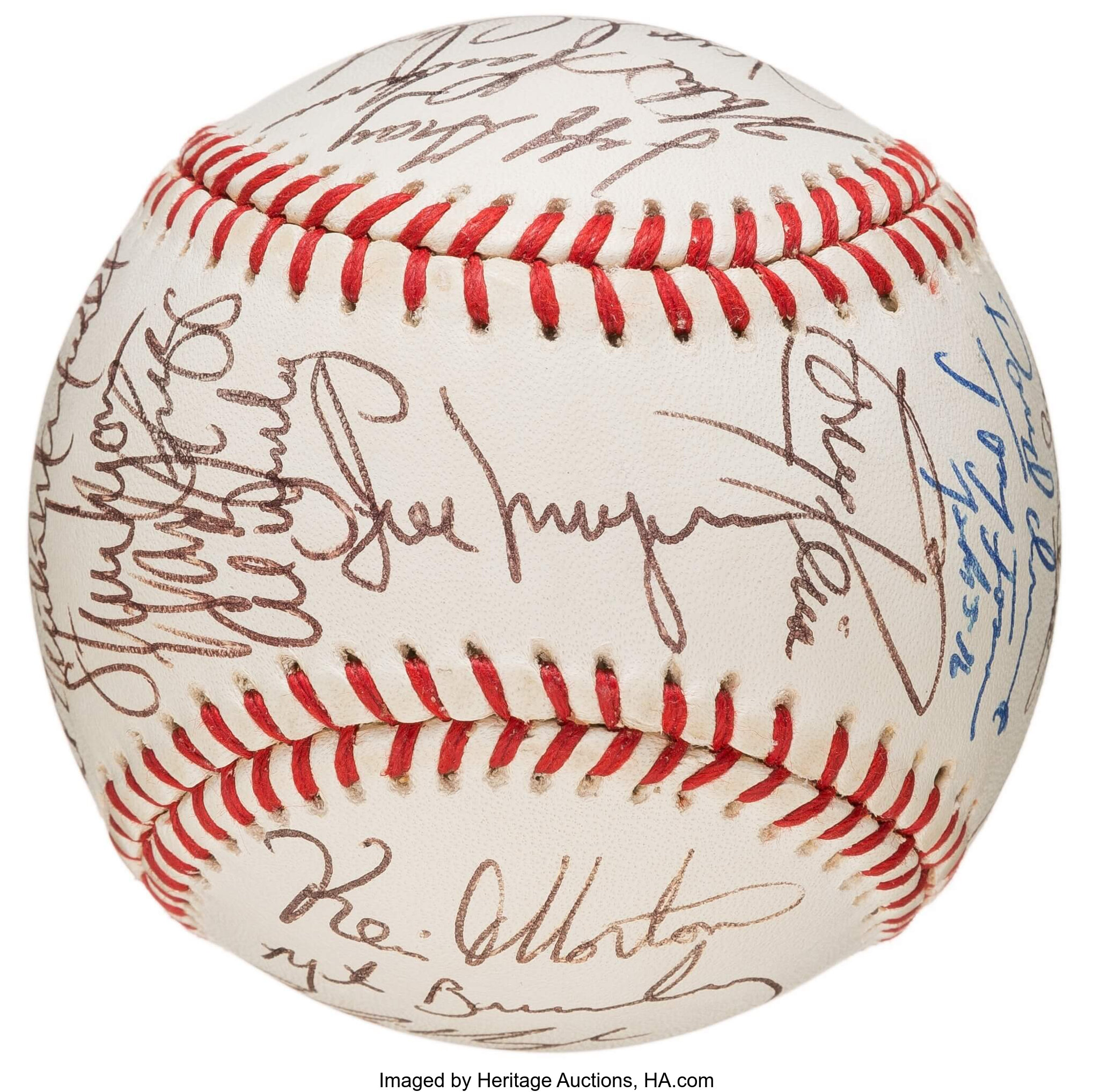 1949 Boston Red Sox Team Signed Baseball, 21 Signatures. PSA