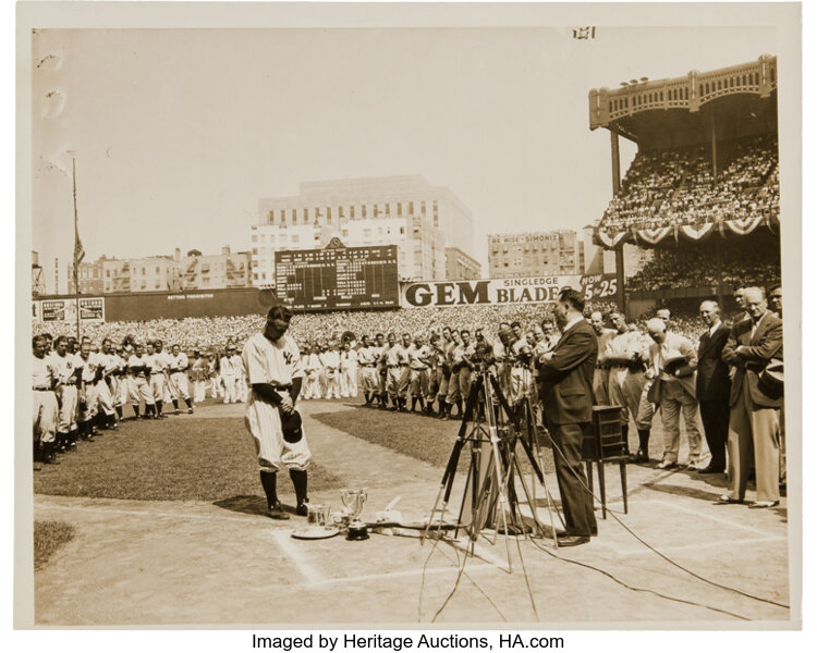 Lot Detail - Outstanding 1939 Acme Newspictures Lou Gehrig Type I Original  News Service Photo PSA LOA