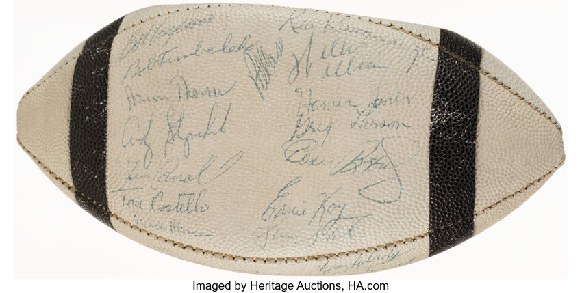 Lot Detail - 1965 New York Giants Team Signed Football with 39 signatures