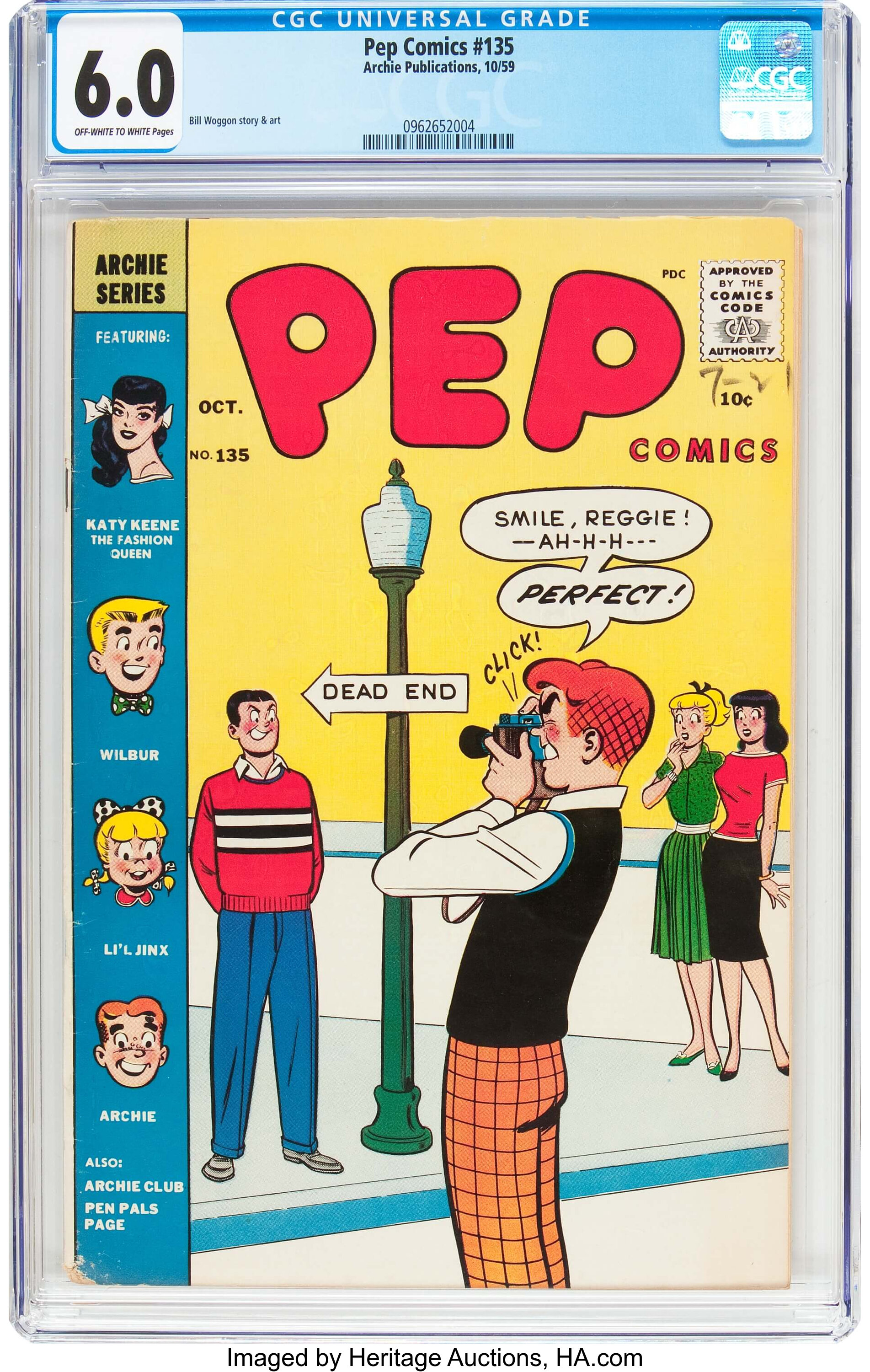 Pep Comics 135 Mlj 1959 Cgc Fn 6 0 Off White To White Pages Lot Heritage Auctions