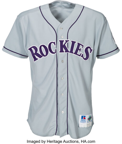 Larry Walker Colorado Rockies Autographed Game Used Road Jersey