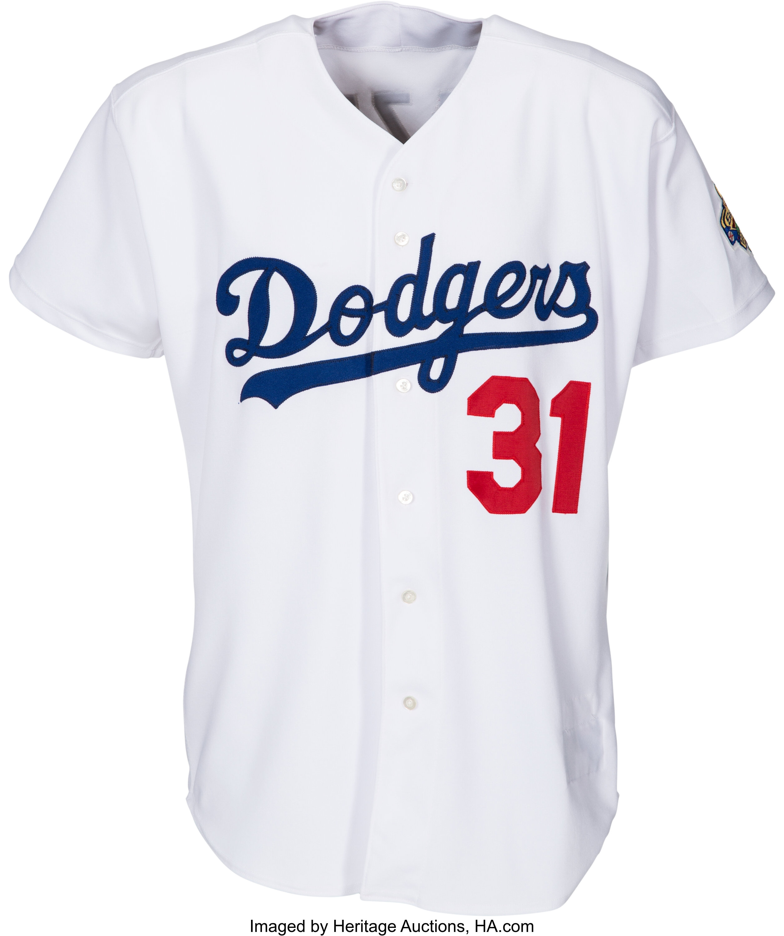 Lot Detail - Mike Piazza Los Angeles Dodgers Game Worn Rookie Jersey -  First Road Jersey Issued to Piazza!
