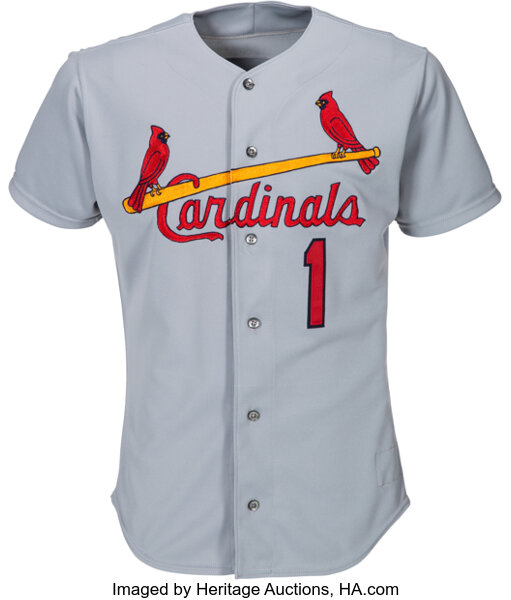 Men's 1992 St. Louis Cardinals #1 Ozzie Smith Authentic White Throwback  Baseball Jersey