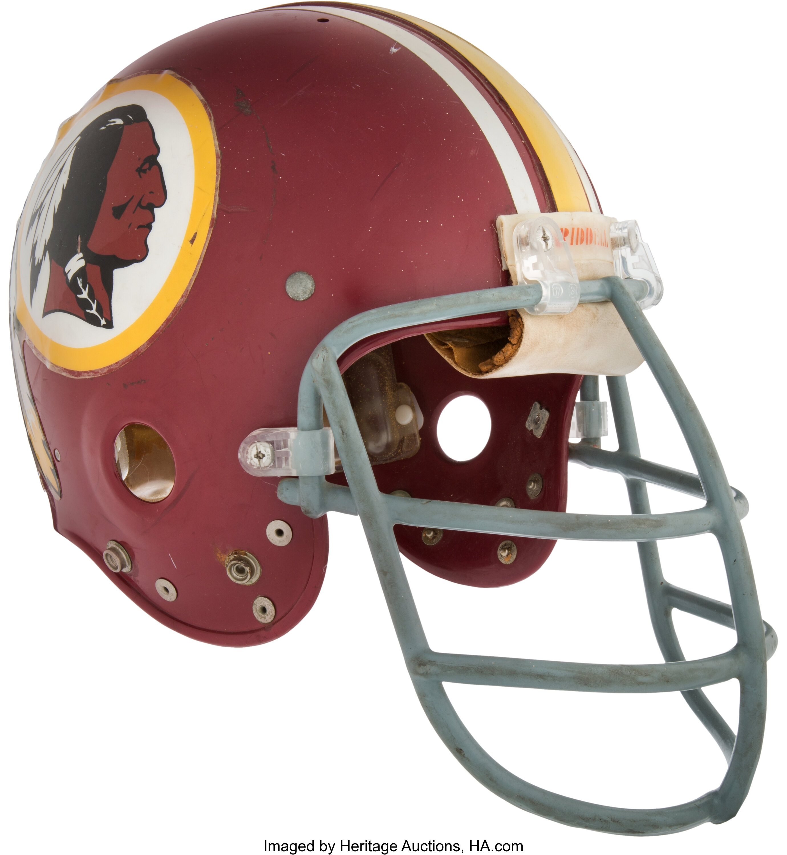 Lot Detail - 1970-71 Washington Redskins Game Worn Football Helmet (MEARS  LOA)