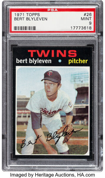 1971 Topps Bert Blyleven #26 PSA Mint 9. Baseball Cards Singles, Lot  #80653