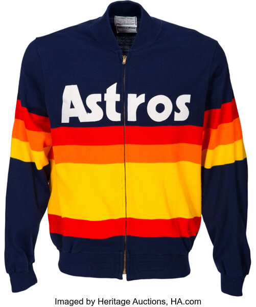 Lot Detail - 1980s Houston Astros Rainbow Bullpen Jacket (MEARS LOA)