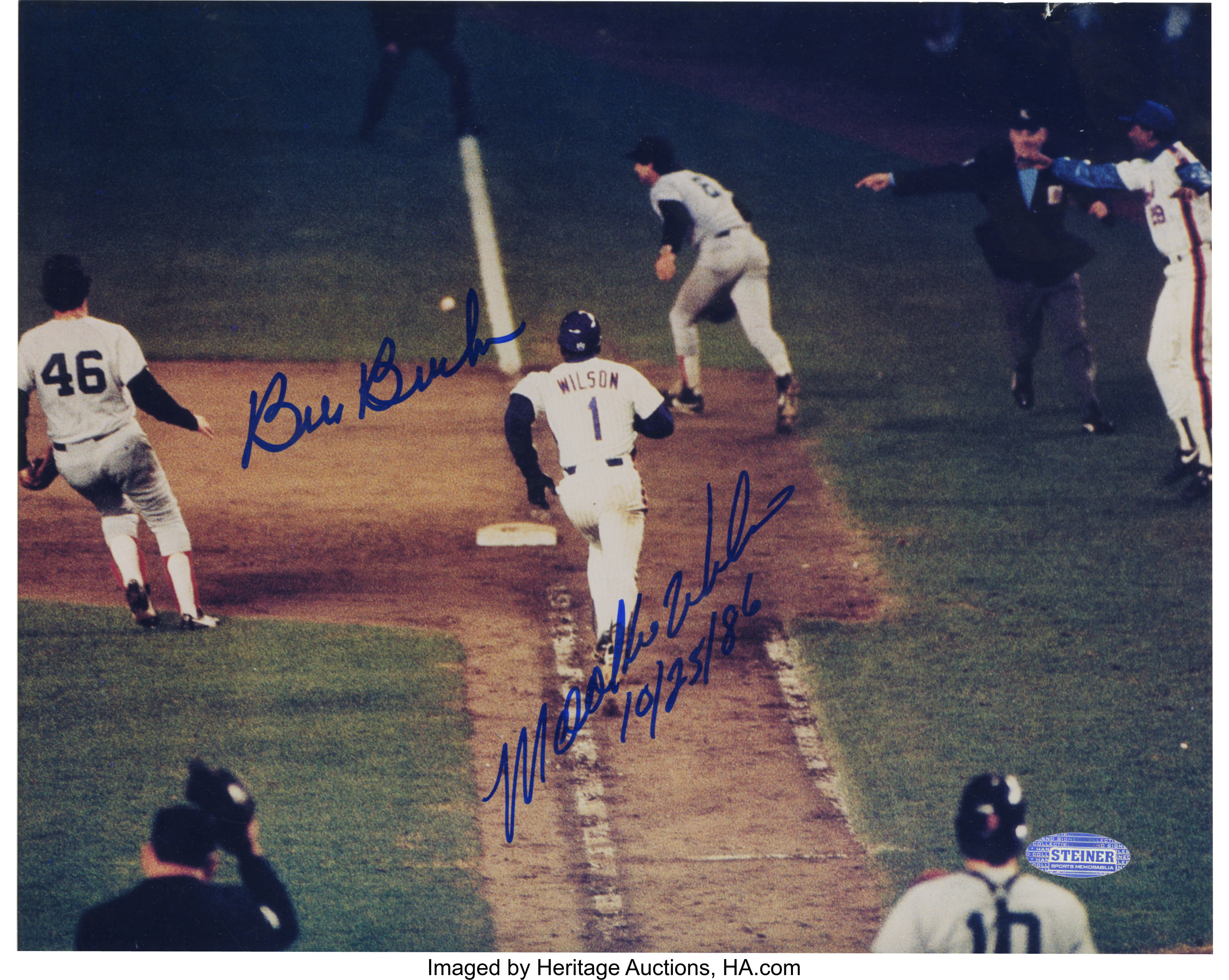 New York Mets Star Mookie Wilson Autographed 8x10 Photo From Game