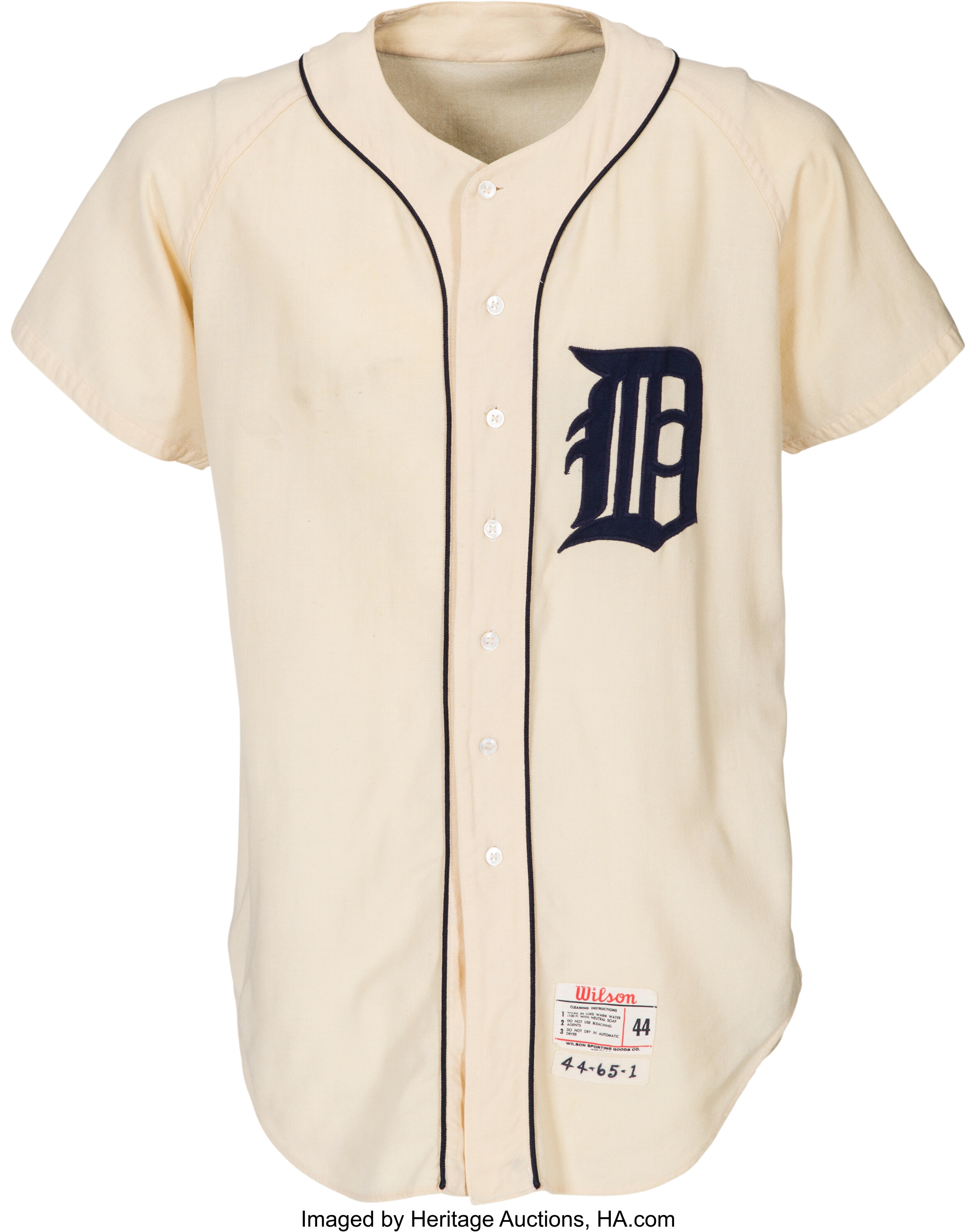 1965 Leo Marentette Game Worn Detroit Tigers Jersey. Baseball, Lot  #81360