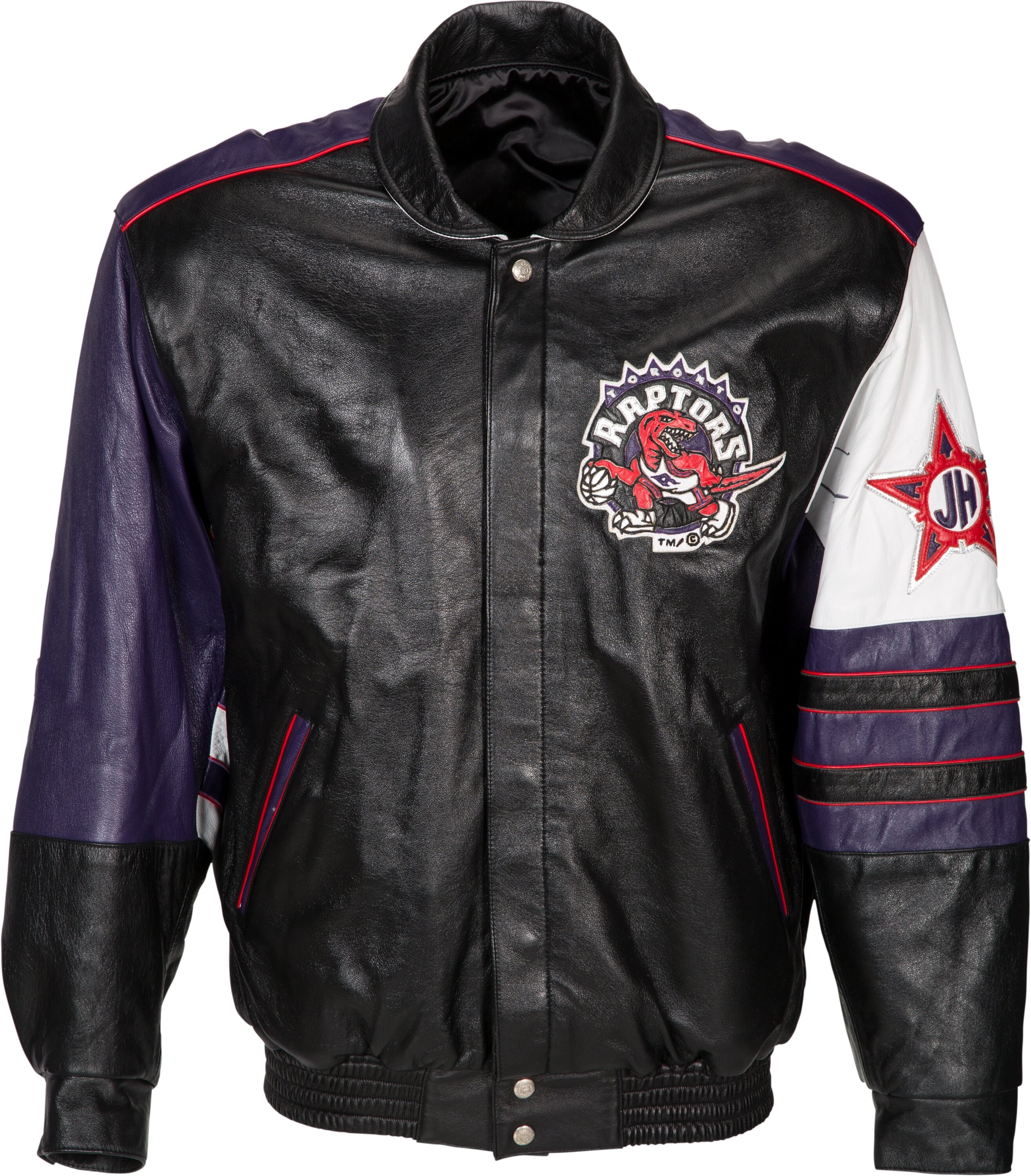 Vintage 1994 Toronto Raptors Jeff Hamilton Reversible Lamb Skin Leather Satin Jacket 90s 5XL