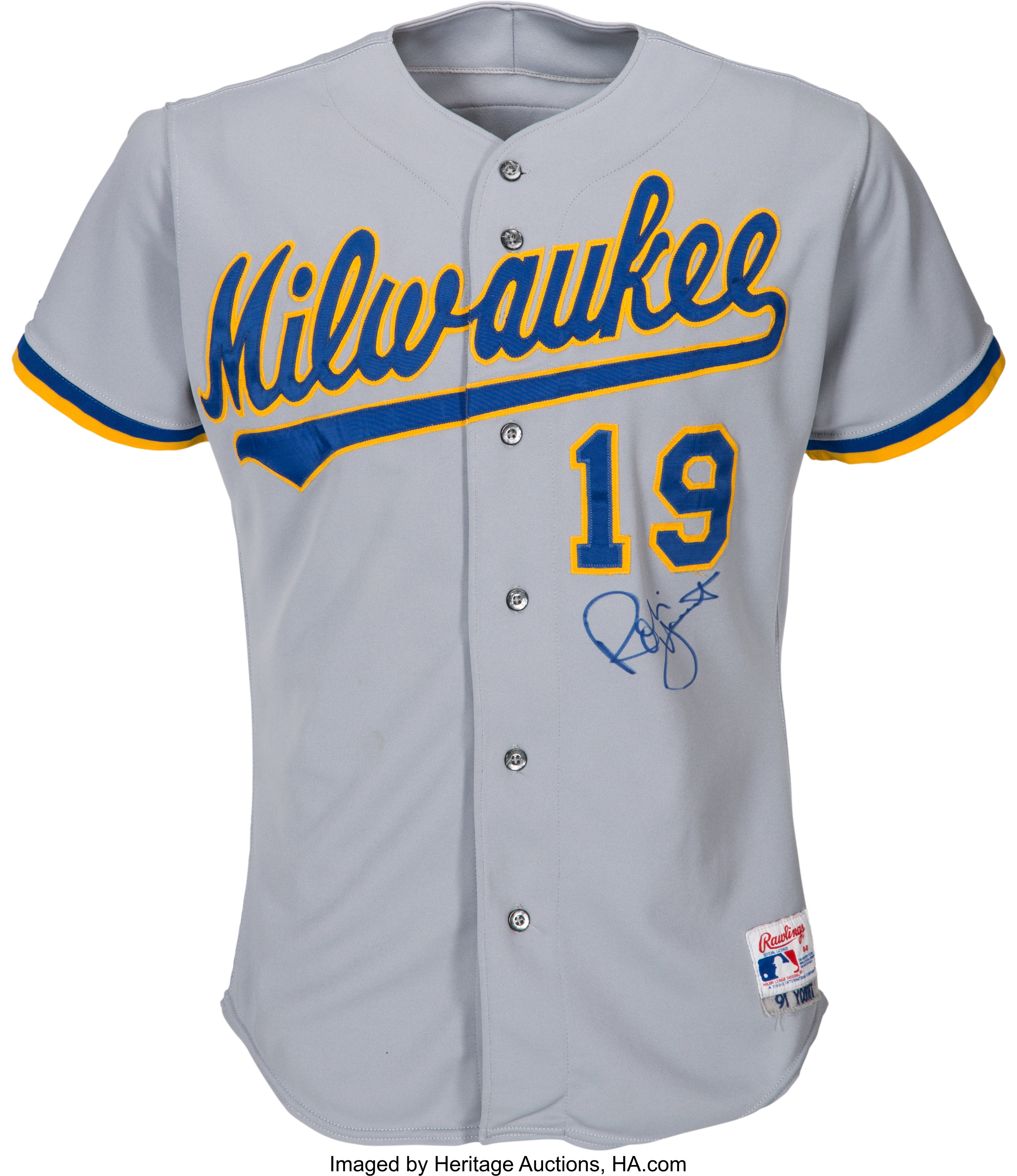 Lot Detail - 1990 Robin Yount Milwaukee Brewers Game-Used & Autographed  Home Jersey (JSA • Yount LOA)
