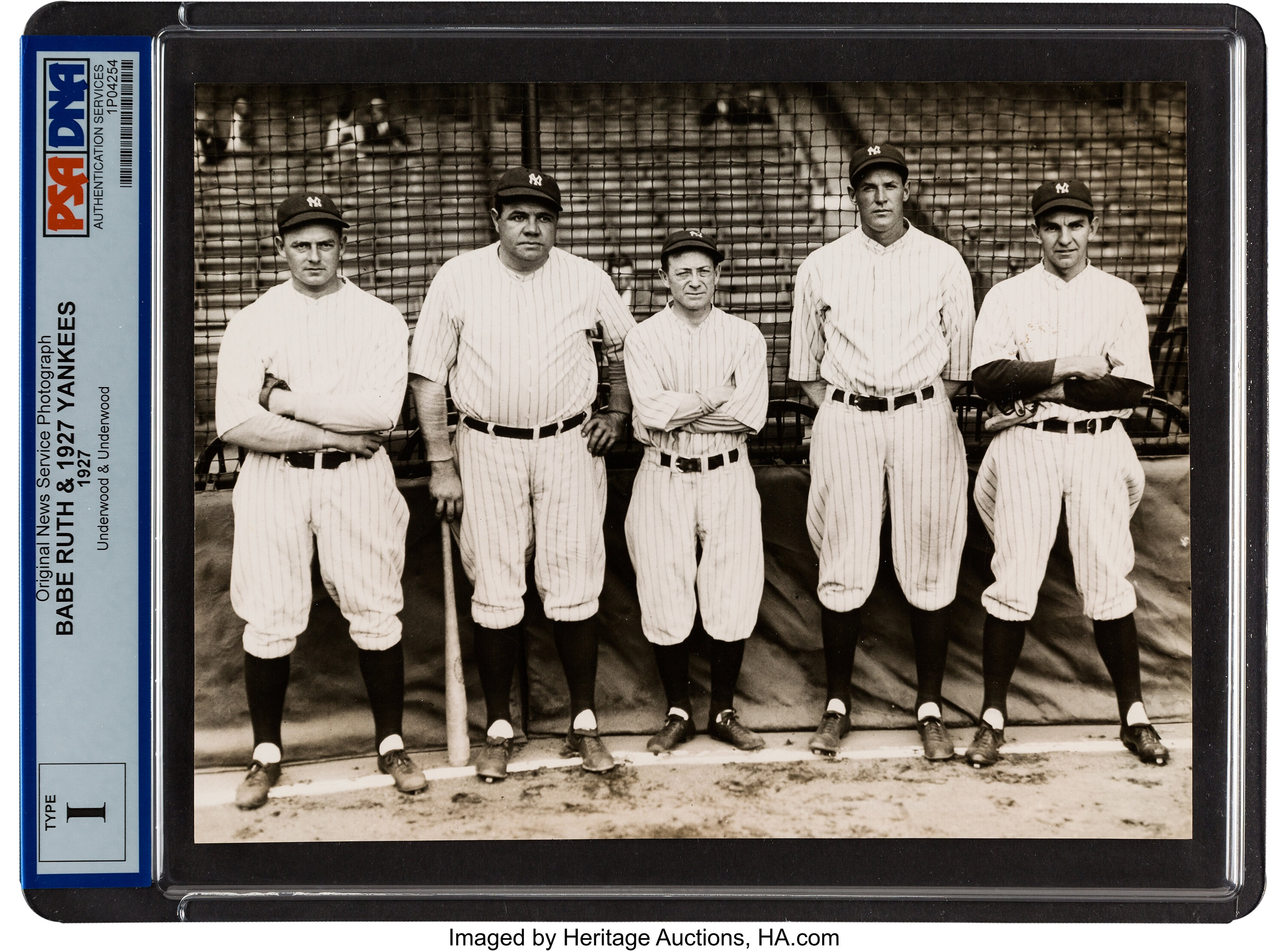 1927 Yankees Pitching Staff Original News Photograph, PSA/DNA Type, Lot  #50054