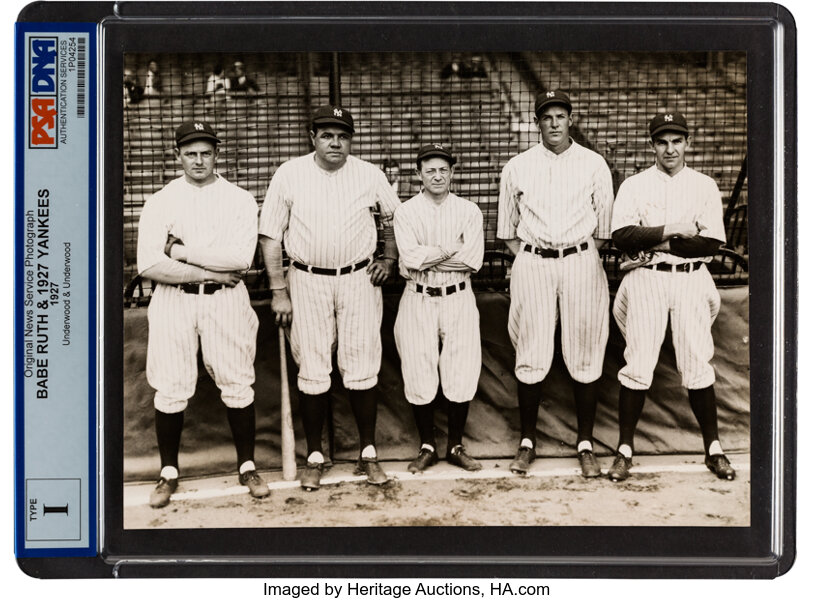 Lot Detail - 1927 New York Yankees Team Type 2 Photo (8x10) c. 1960s of  the Classic 1927 Cosmo-Sileo Photo - PSA/DNA Letter of Authenticity