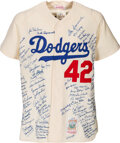 Brooklyn Dodgers Baseball Jersey NEWCOMBE White Jersey*Sign/Autographed  *w/PSA