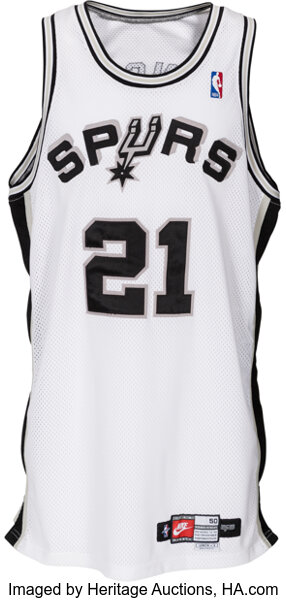 1997-01 SAN ANTONIO SPURS DUNCAN #21 CHAMPION JERSEY (AWAY) M - Classic  American Sports