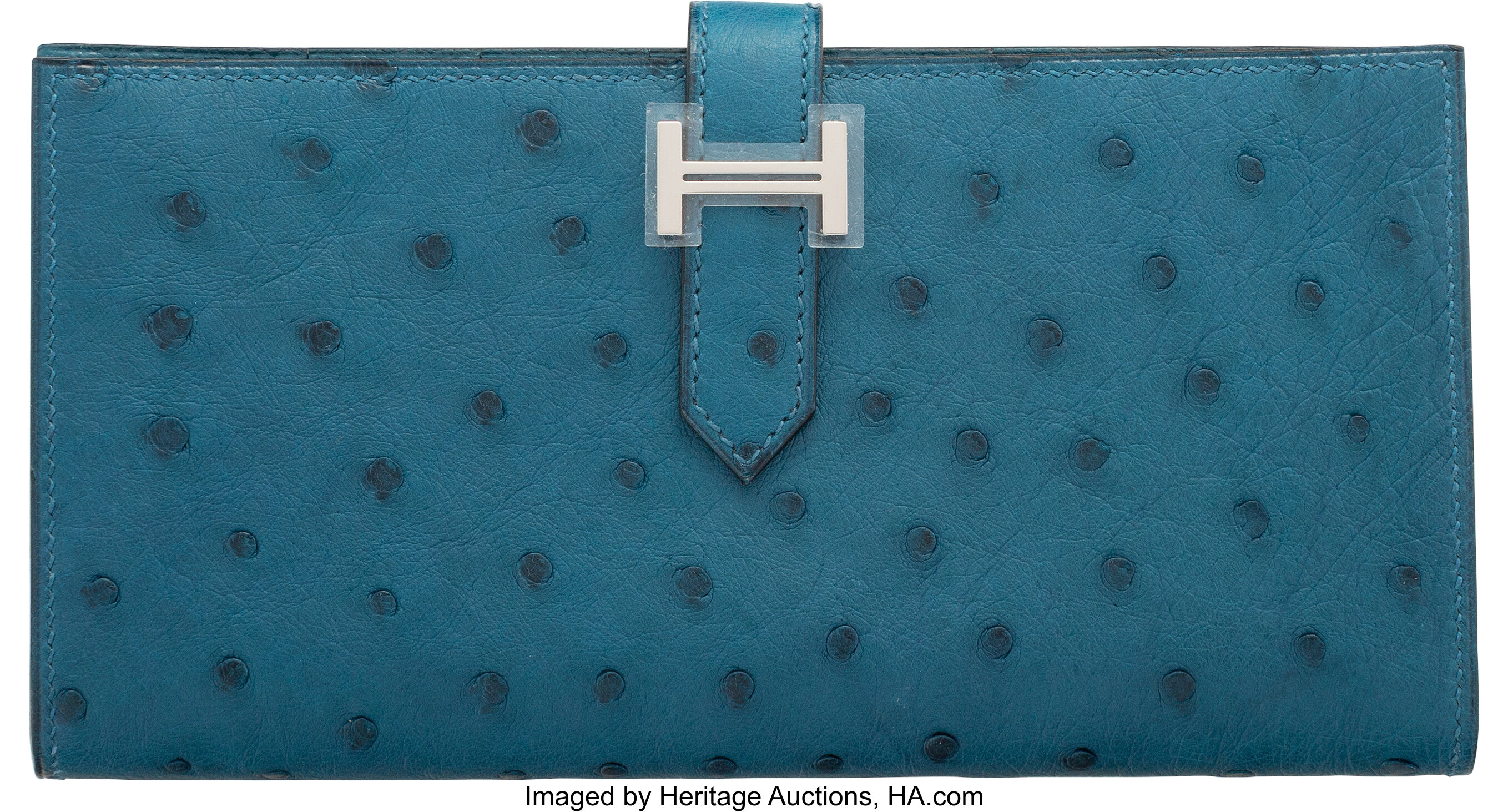 Sold at Auction: An Hermes Bearn Ostrich Wallet