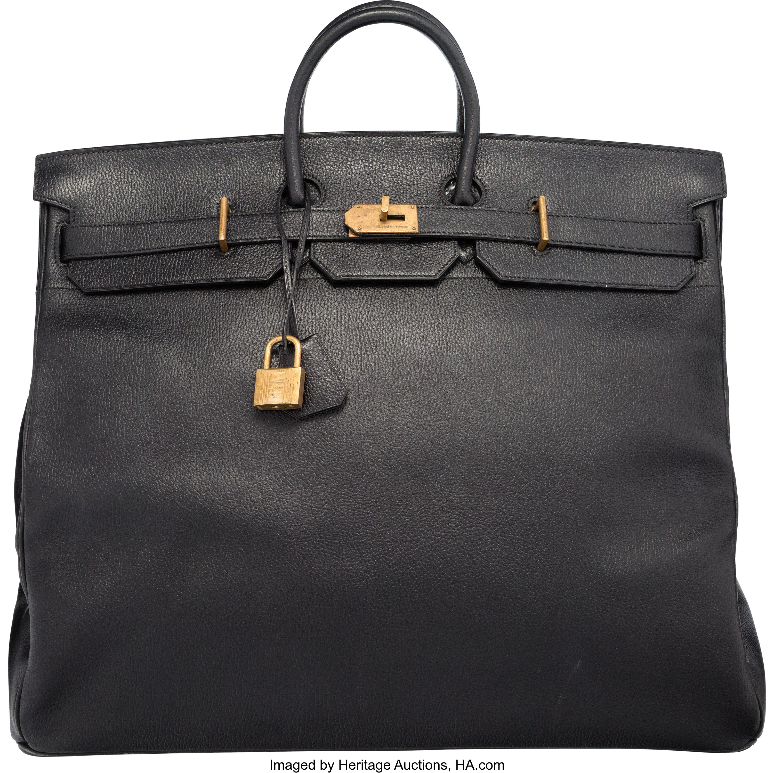 Hermès Birkin 55 Travel HAC Black Ardennes Gold Hardware