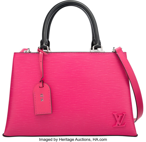 LOUIS VUITTON Leather Luggage Tag Hot Pink