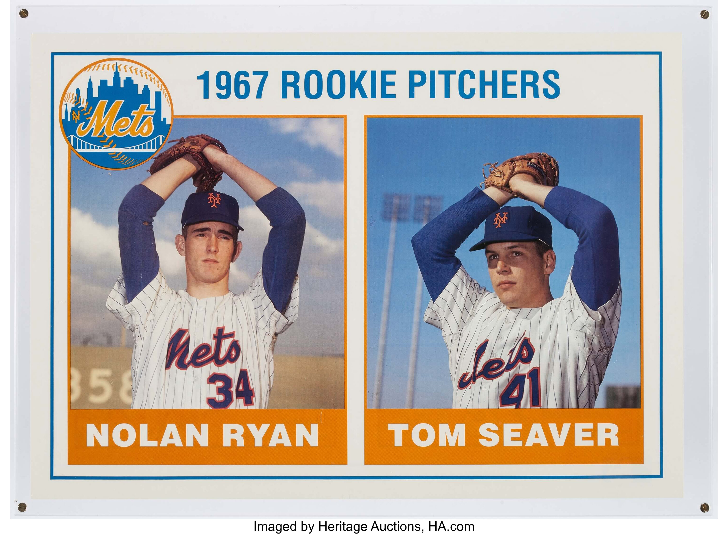 Nolan Ryan and Tom Seaver Oversized Rookie Card.  Baseball, Lot #44133