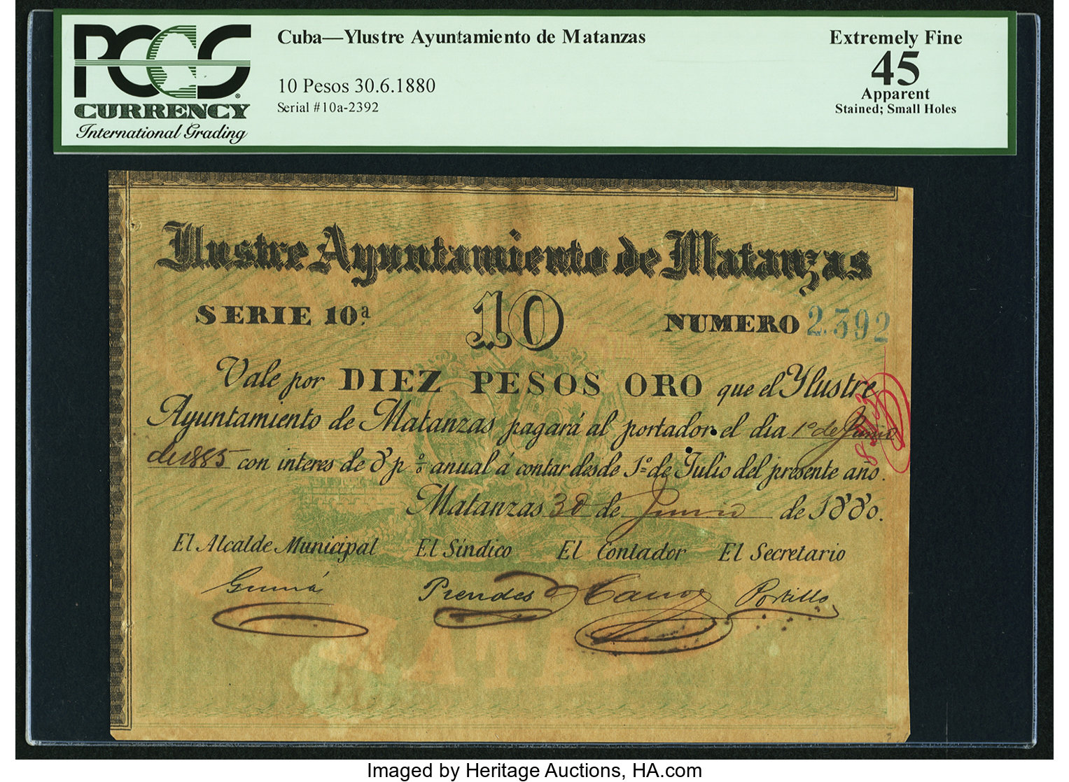 Cuba Ylustre Ayuntamiento De Matanzas 10 Pesos 30 6 10 Pick Unl Lot 255 Heritage Auctions