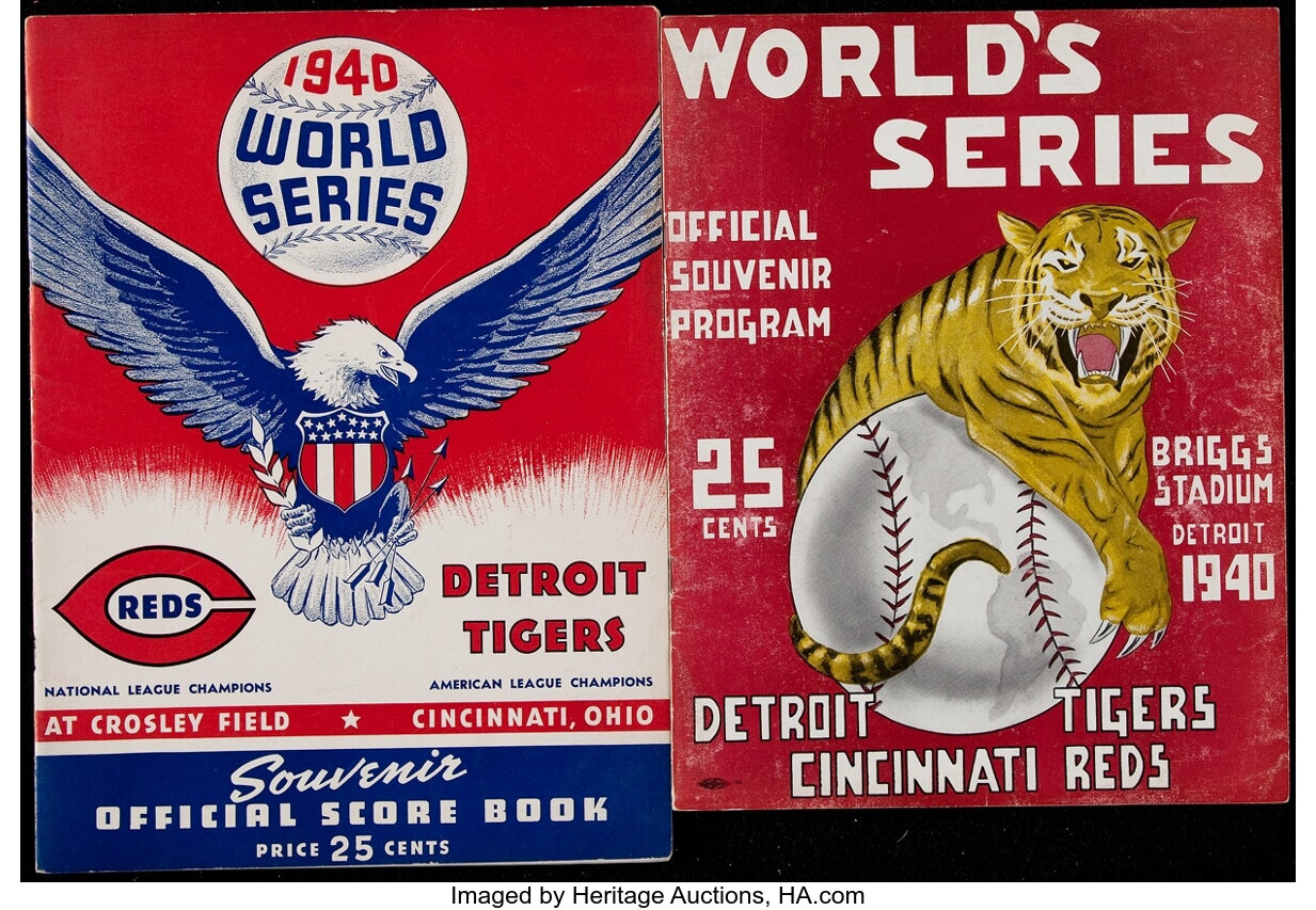 1940 World Series Program Detroit Tigers vs. Cincinnati Reds