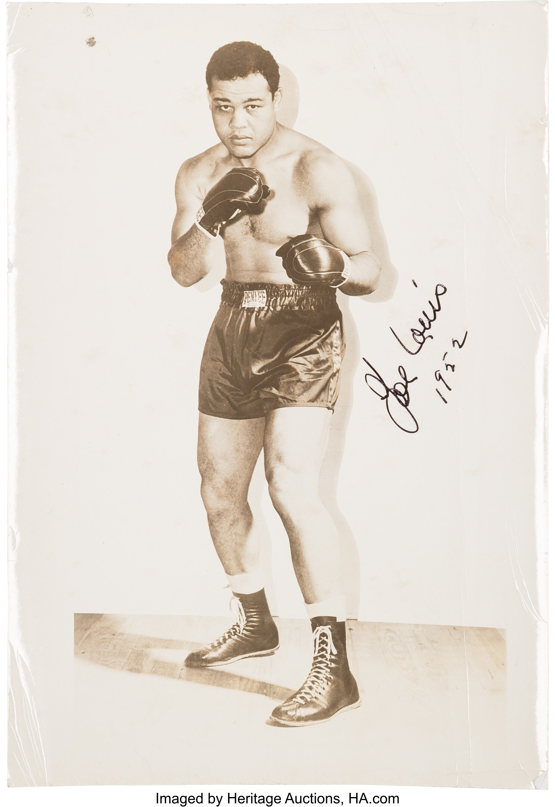 Lot Detail - 8/1/1951 Joe Louis Fight-Worn & Autographed Boxing Gloves (2)  (Great Provenance) (JSA)