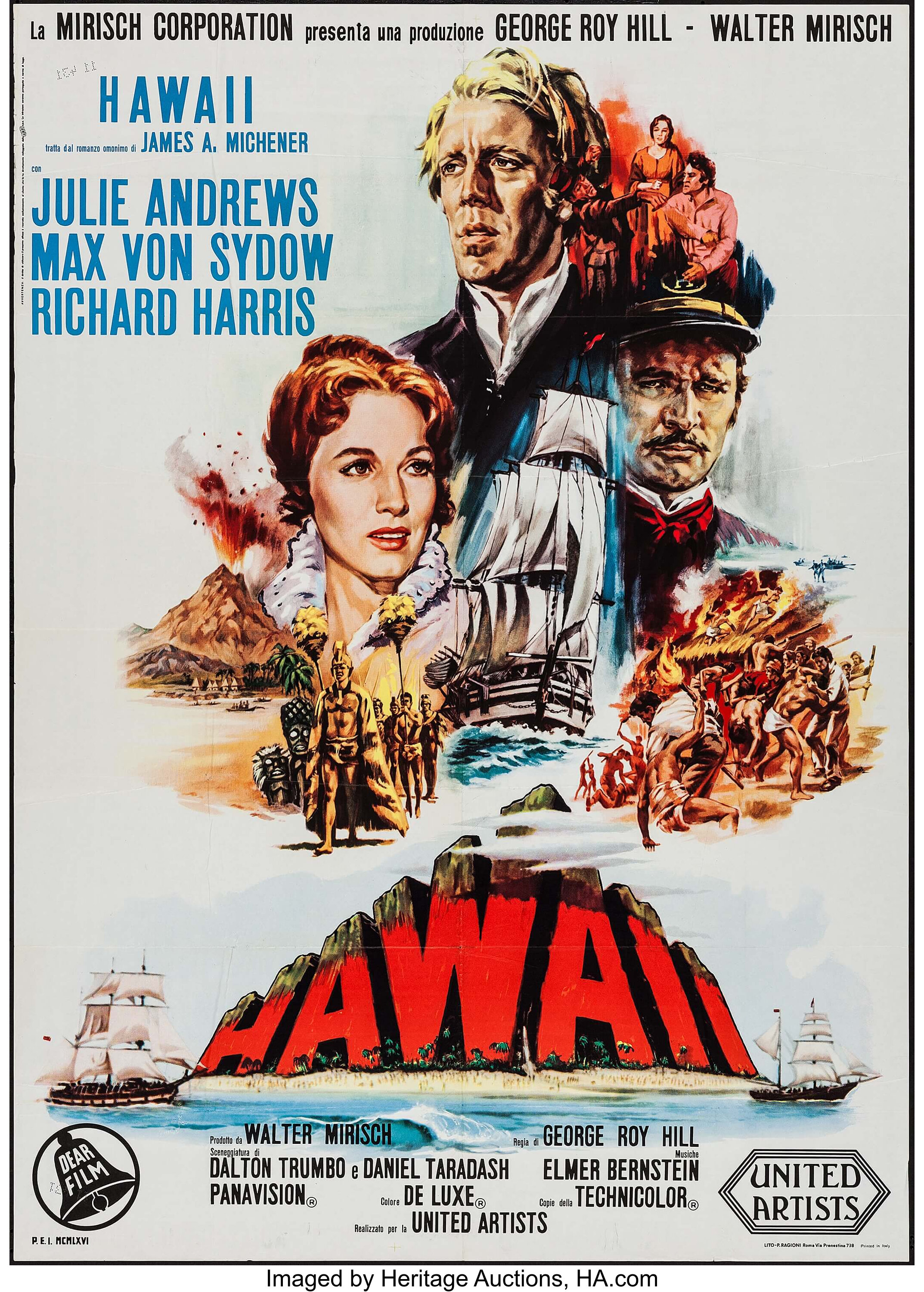 Hawaii (united Artists, 1966). Italian 2 - Fogli (39.5