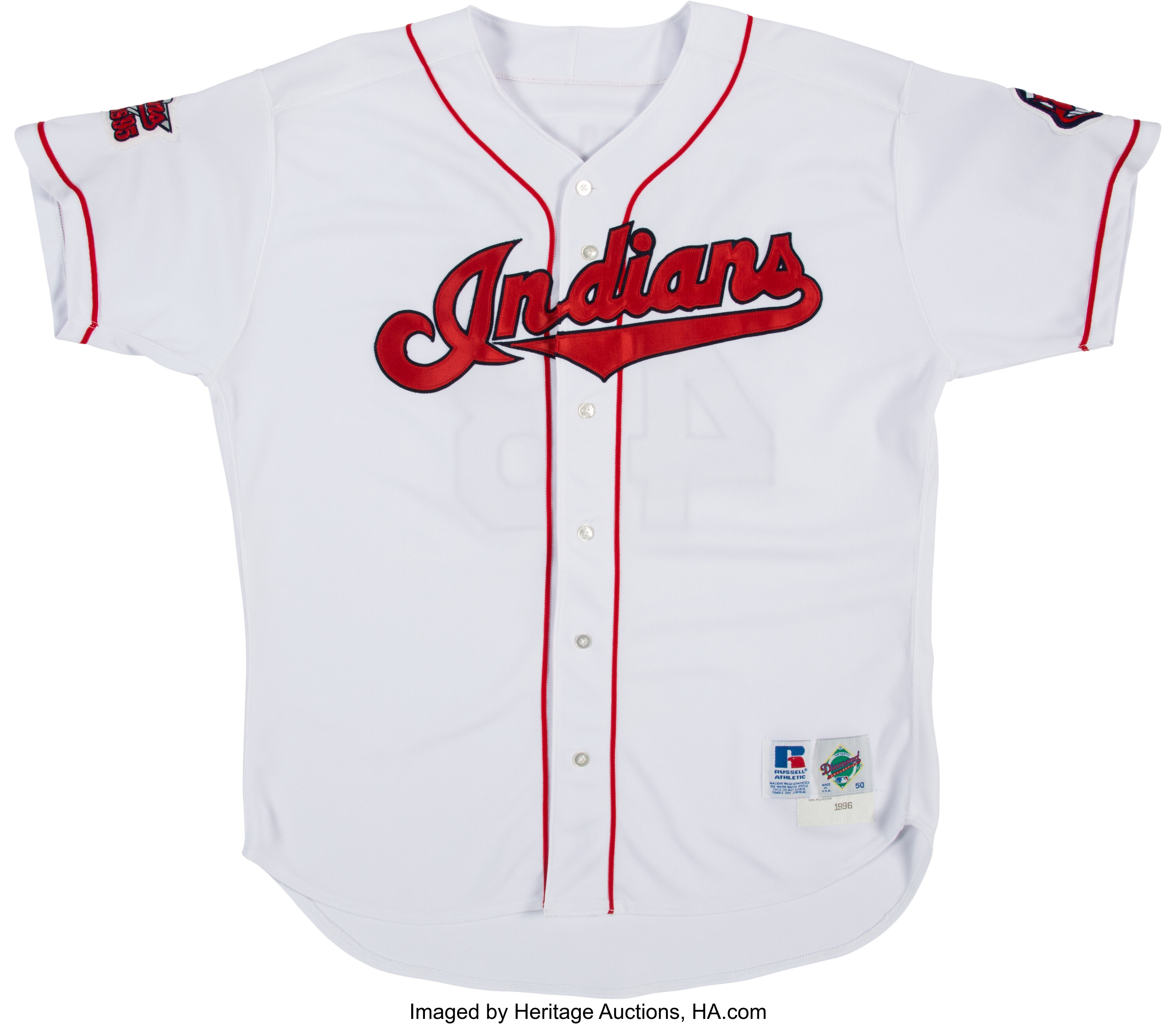 Cleveland Indians Anderson #41 Game Used Red Jersey Extended