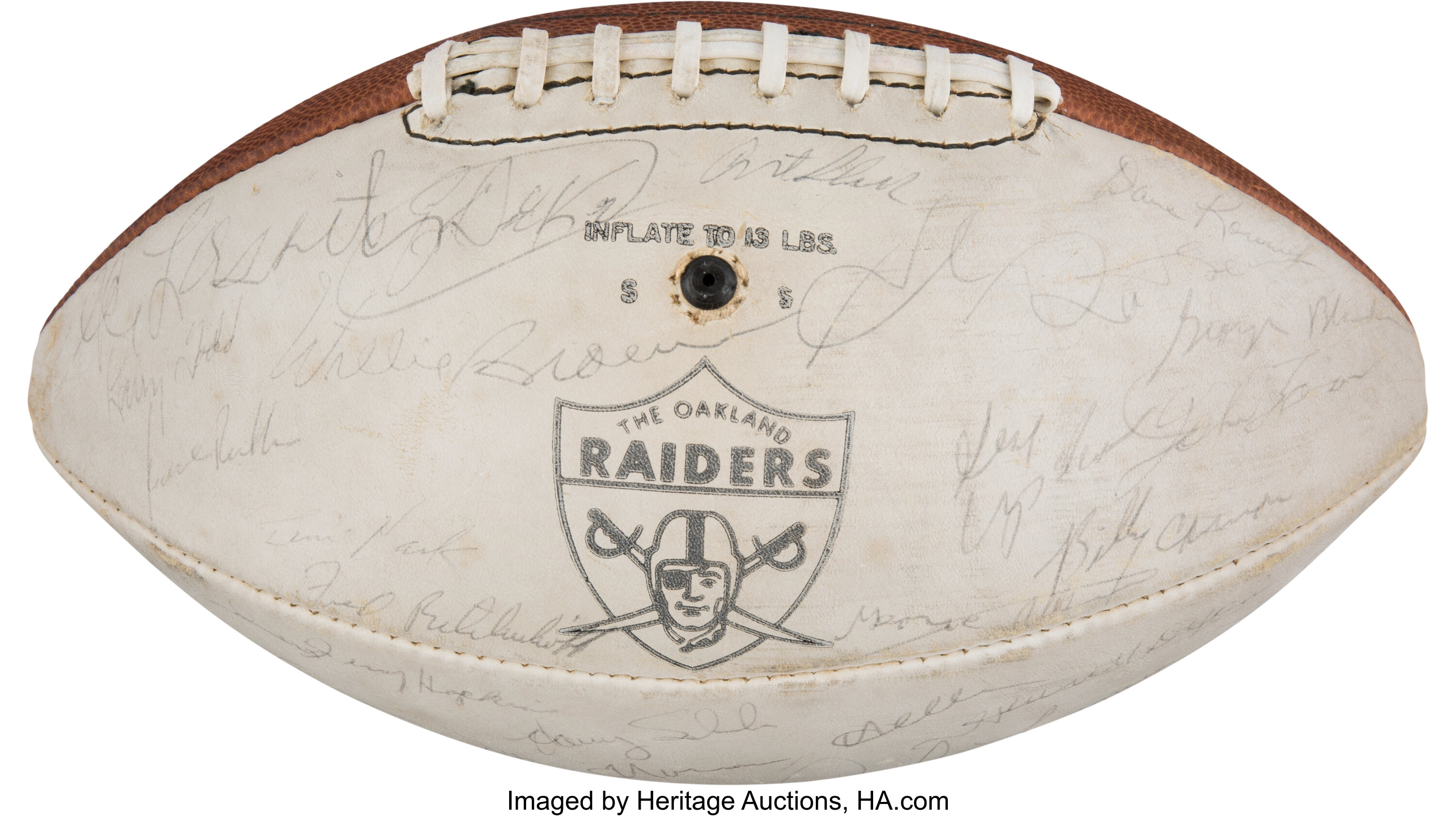 1968 Oakland Raiders Team Signed Football Football Collectibles