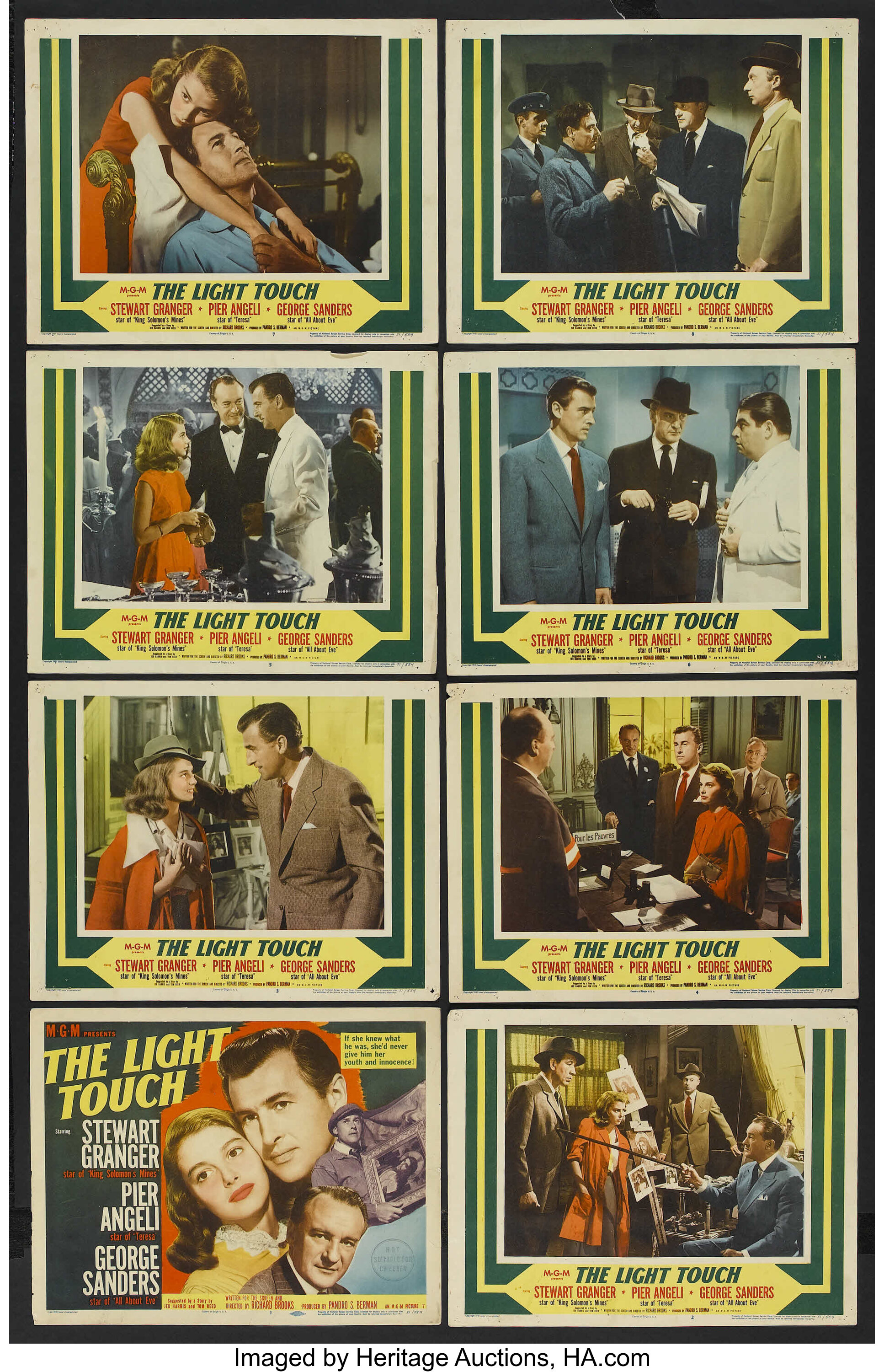 The Light Touch (MGM, 1951). Lobby Card Set of 8 (11