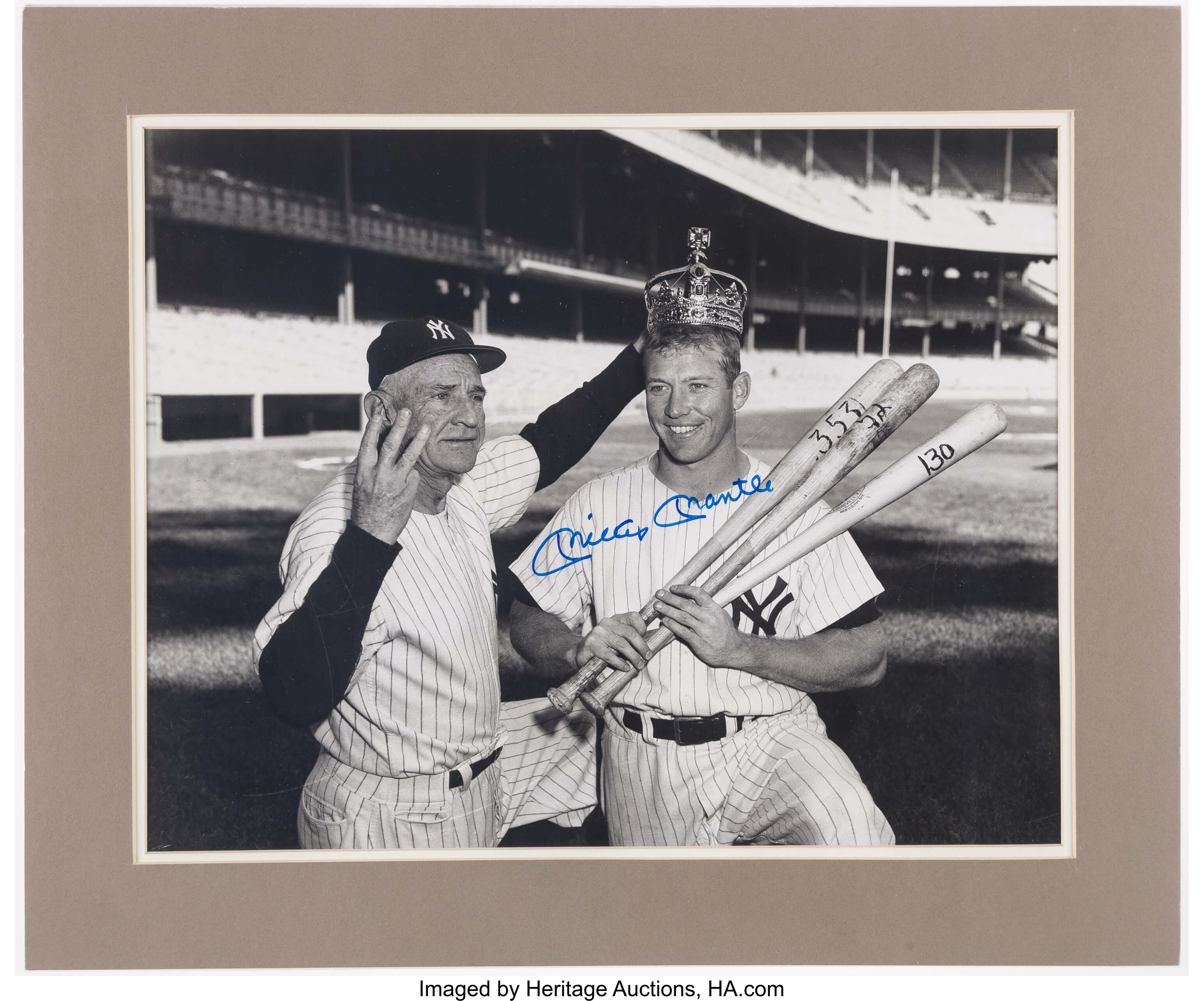 Mickey Mantle Triple Crown 1956 Signed Inscribed NY Yankees