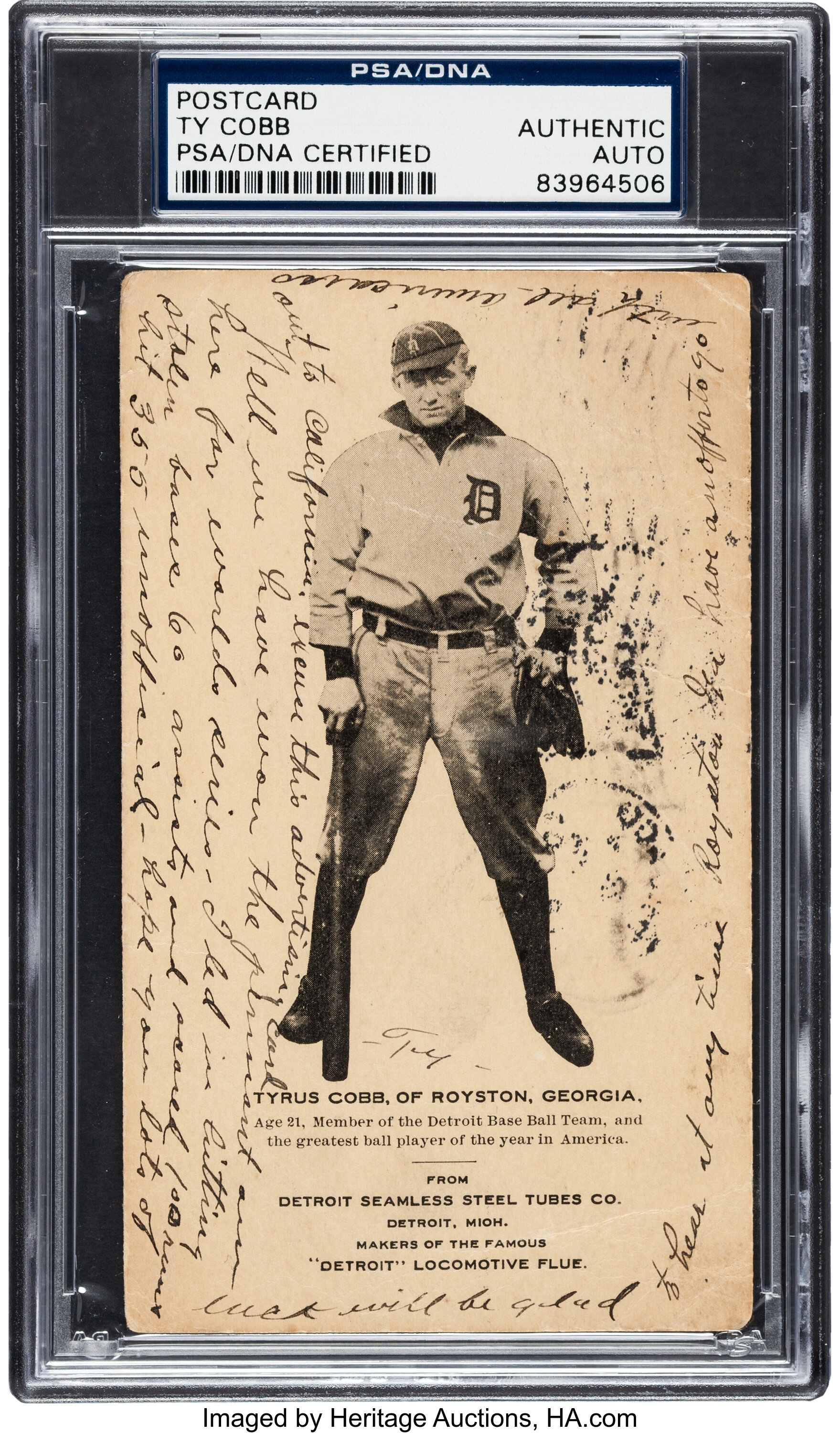 Baseball. Ty Cobb Baseball Card Metal Print by Everett - Fine Art